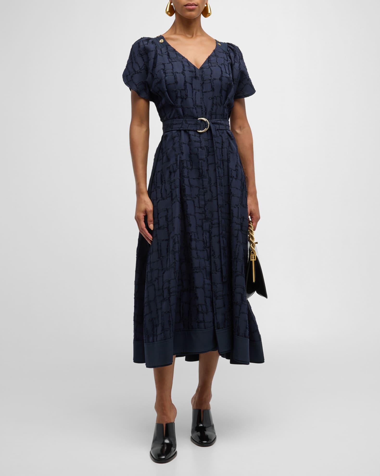 V neck tulip dress top