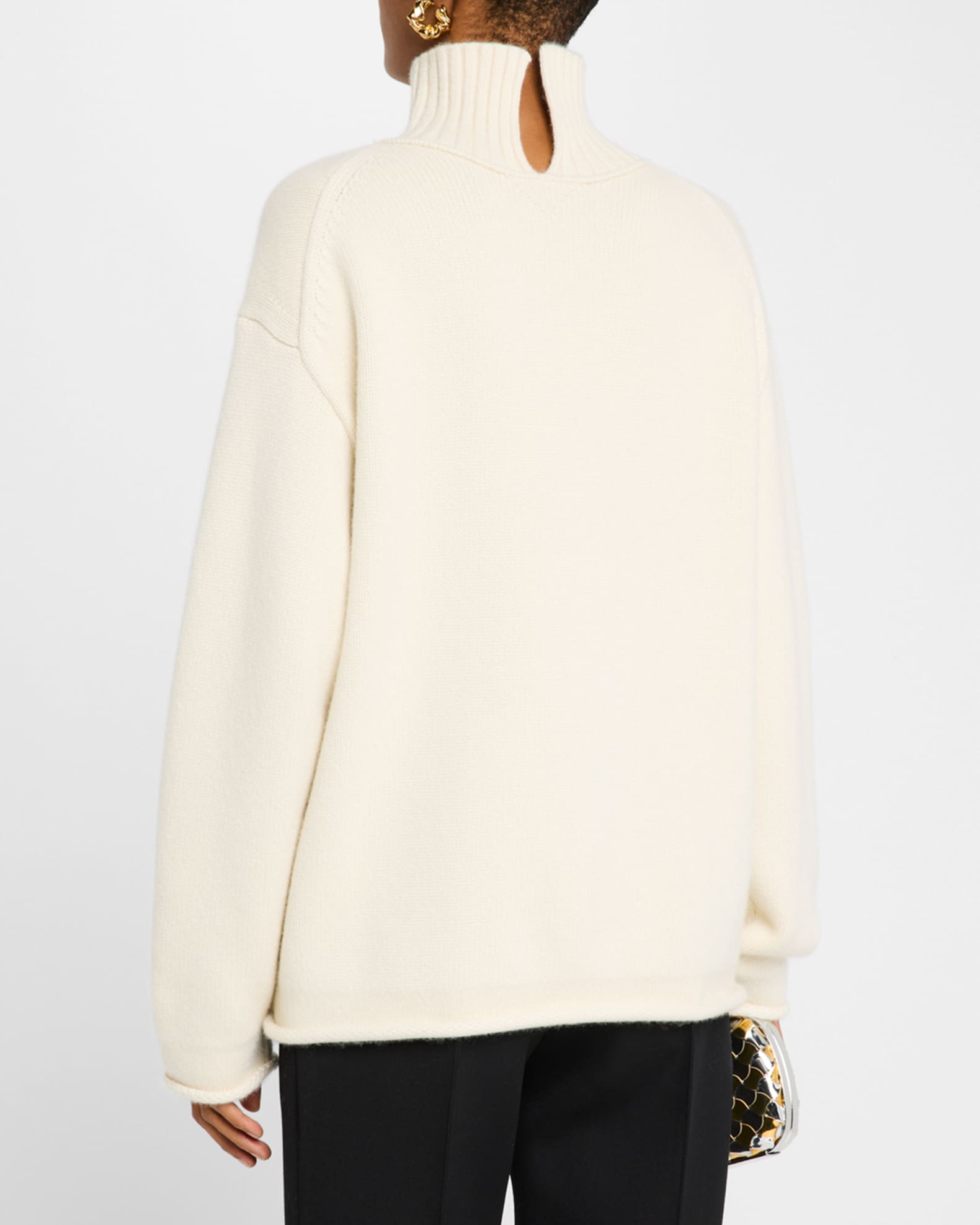 Bottega Veneta Turtleneck Textured Cashmere Sweater | Neiman Marcus