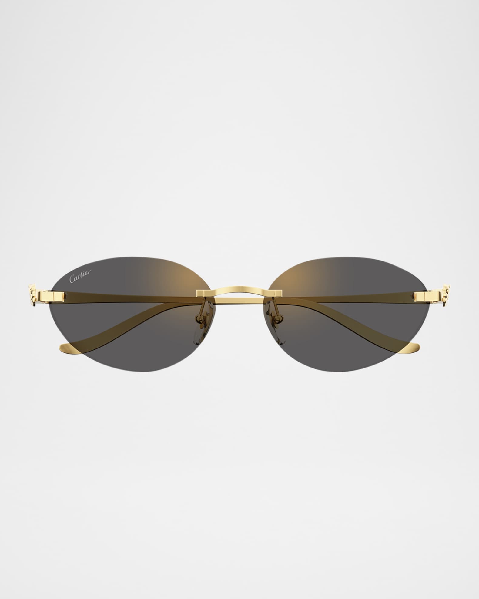 Panthère Rimless Metal Oval Sunglasses 1