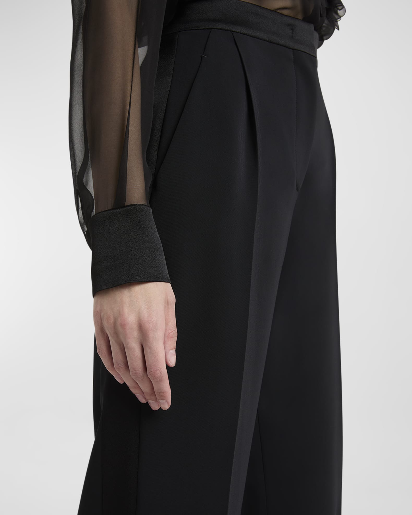 Fedra Flared Trousers in Cafe Au Lait
