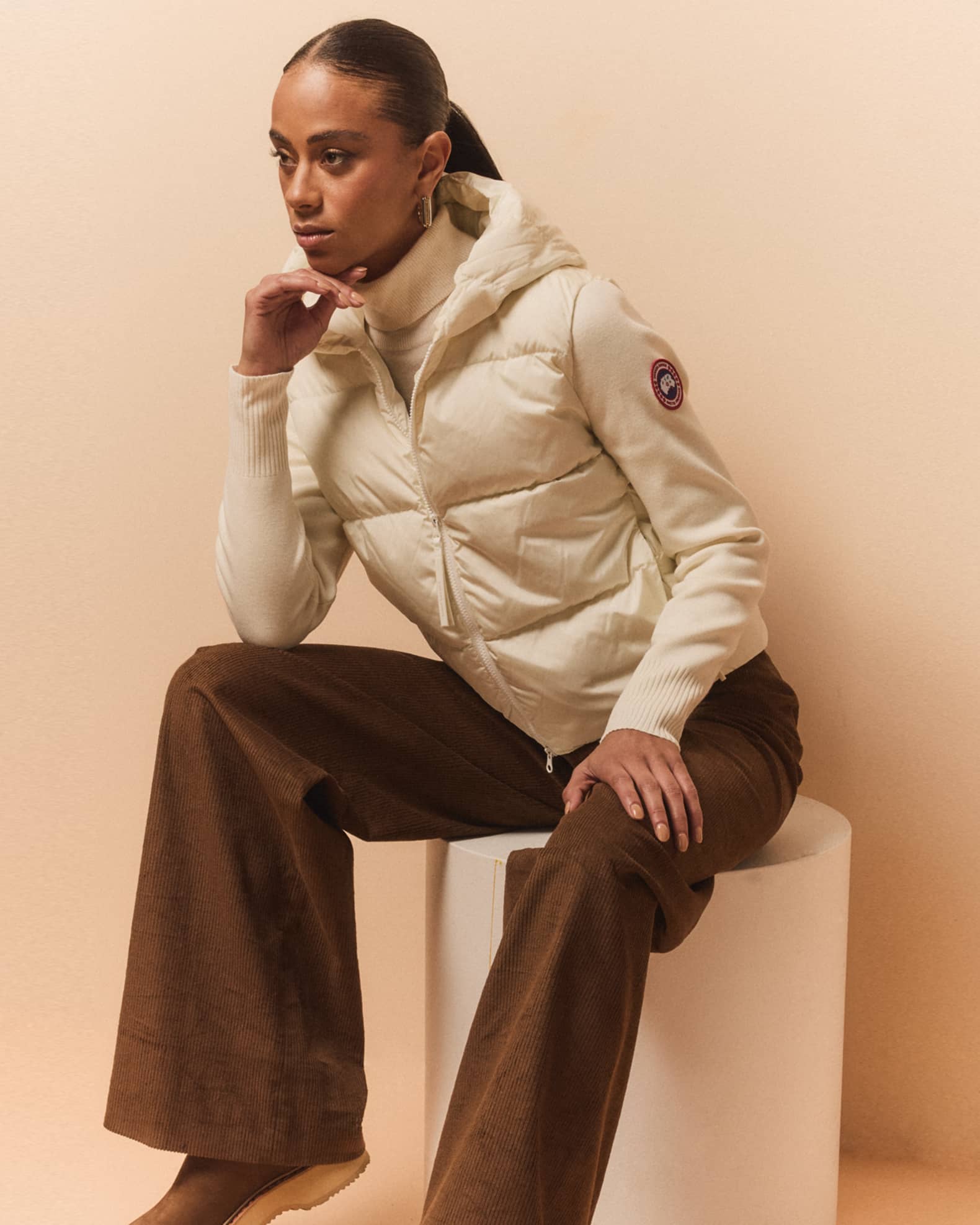 Canada Goose Hybridge Wide Quilt Knit Hoodie Jacket | Neiman Canada Goose Hybridge Wide Quilt Knit Hoodie Jacket | Neiman