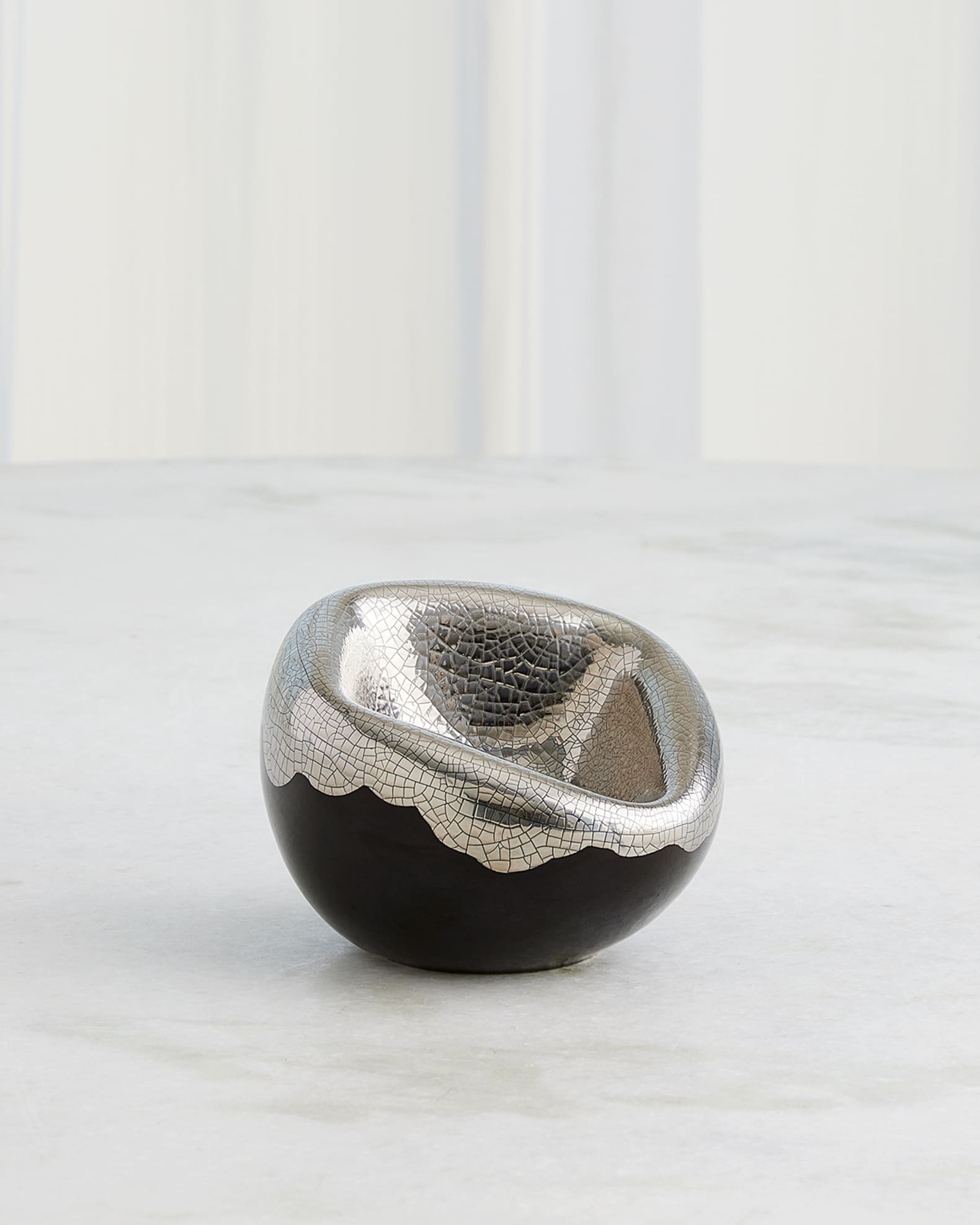 Squished Platinum Crackle Bowl, Small 0