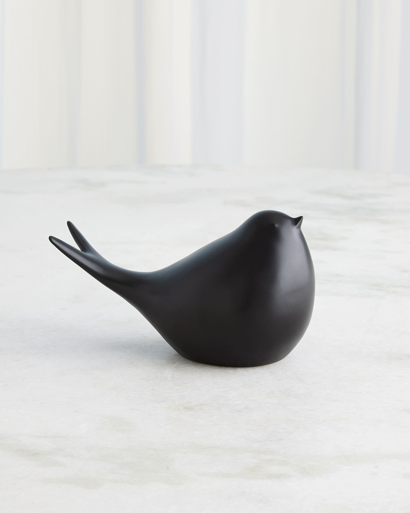 Sated Matte Black Bird Figure 1