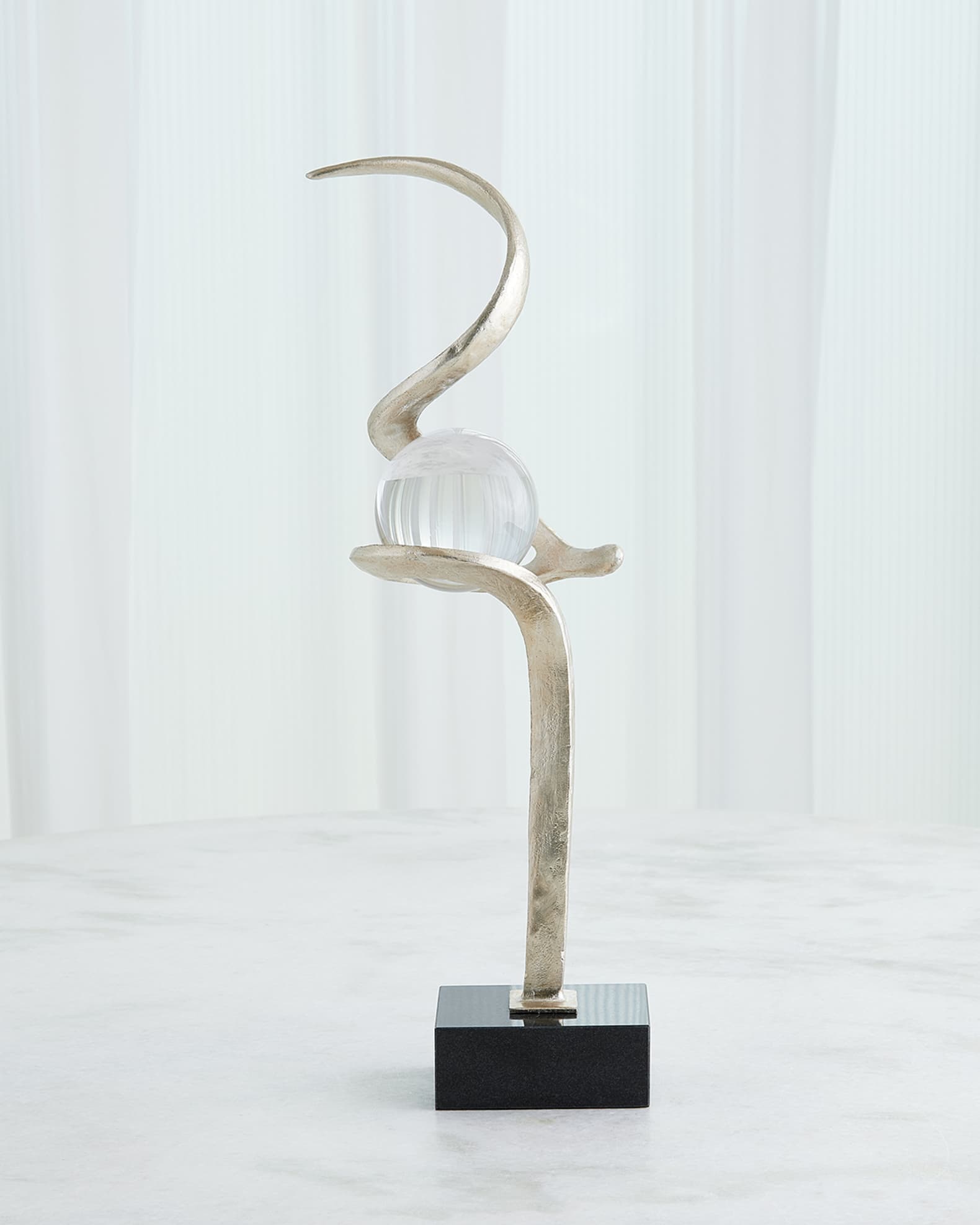 Captured Sphere Sculpture, Silver Leaf 1