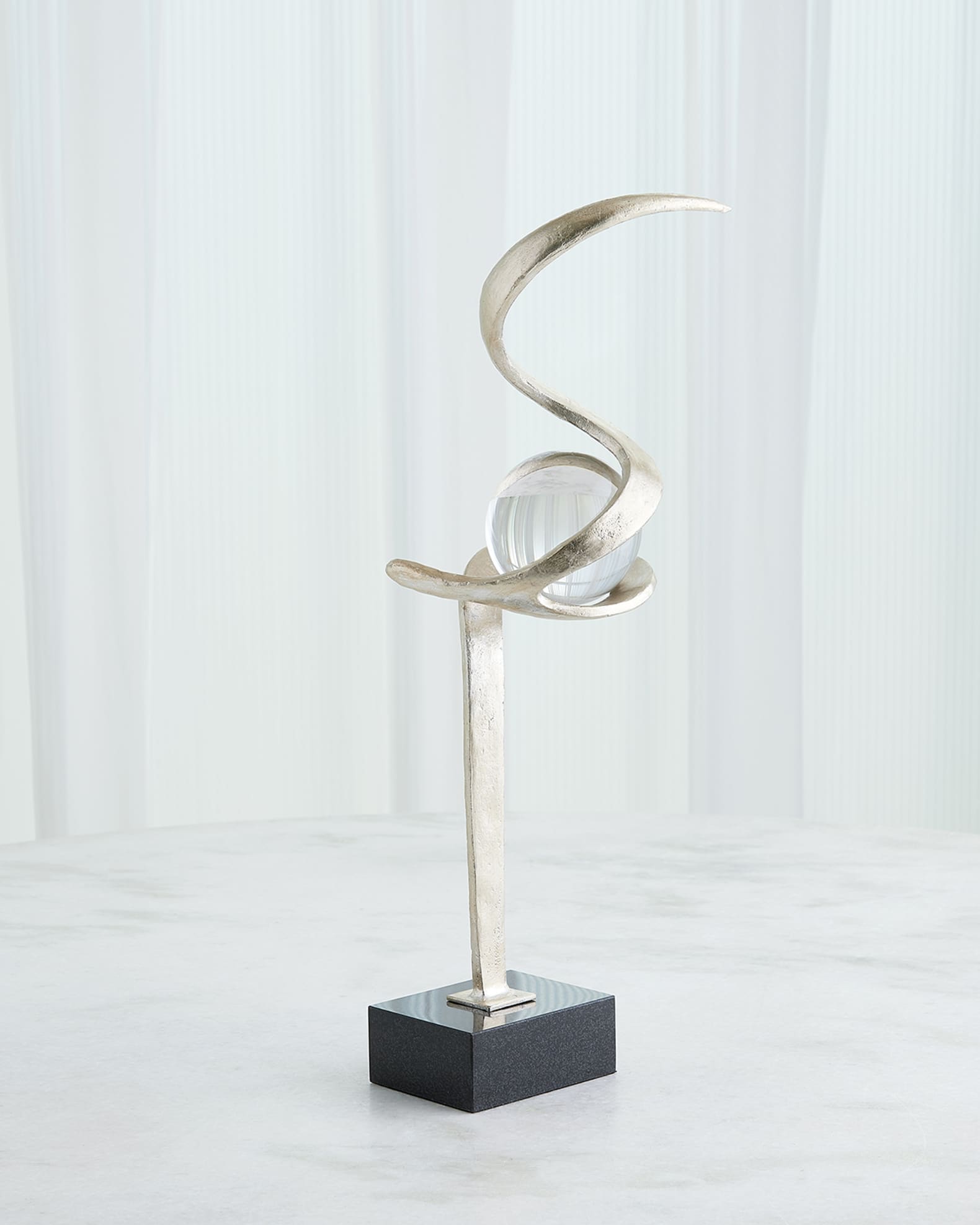 Captured Sphere Sculpture, Silver Leaf 0