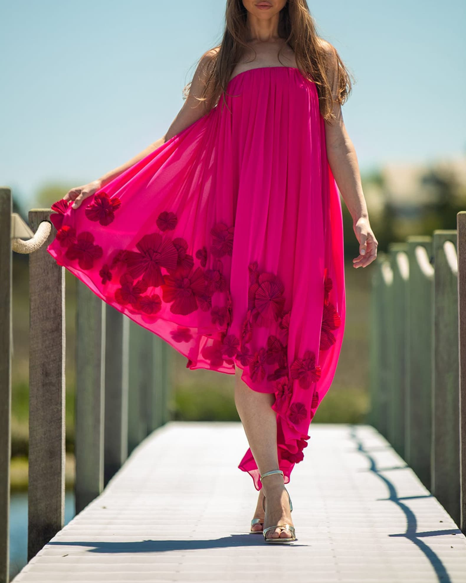 Strapless High Low Trapeze Gown
