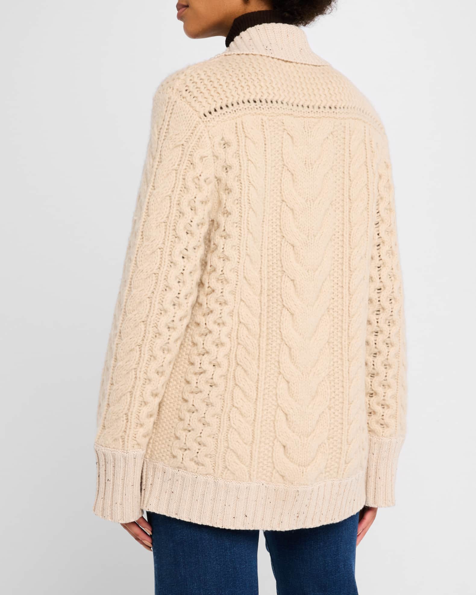 Scarf neck patchwork striped cardigans sale