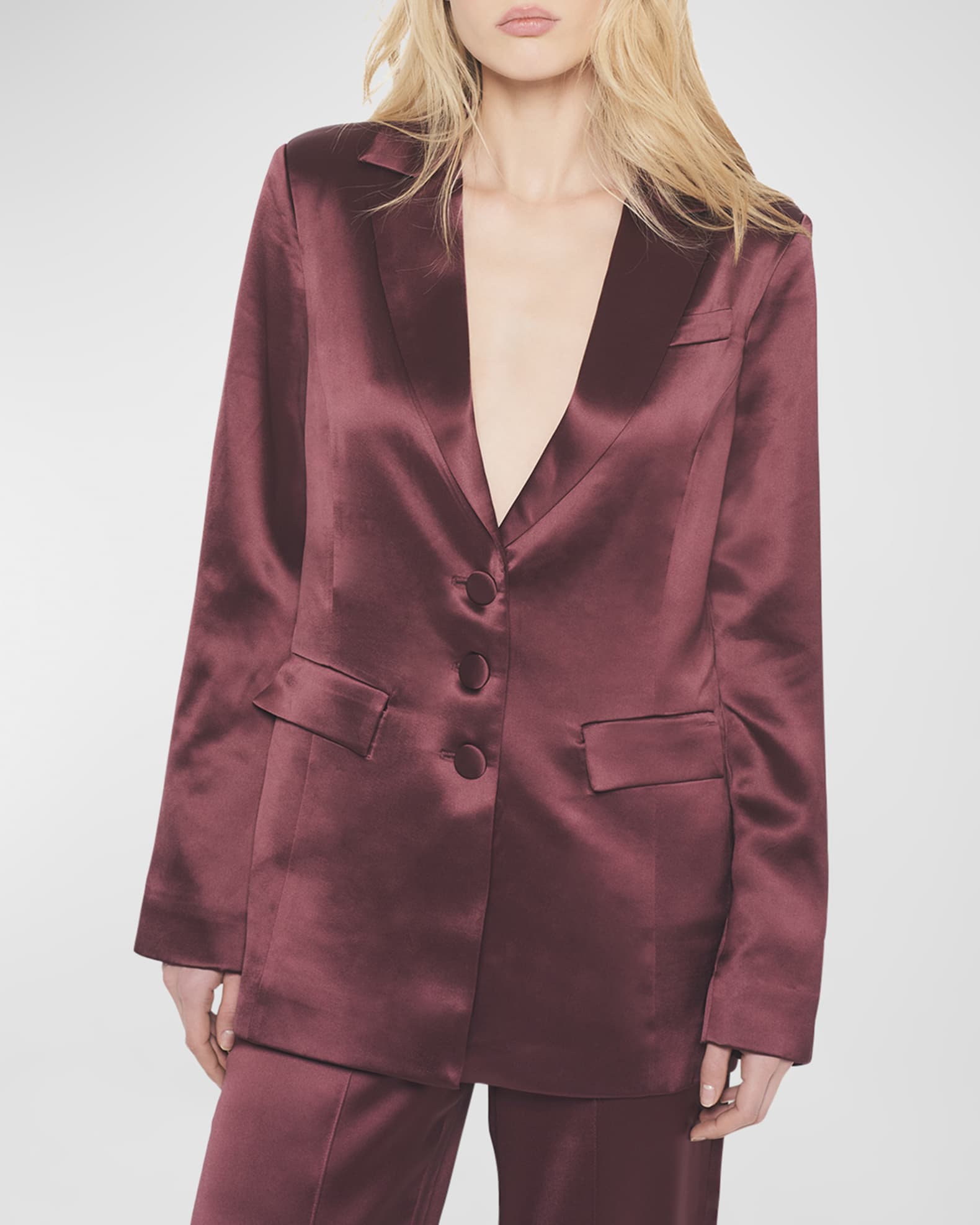 Collins Satin Boyfriend Blazer 1