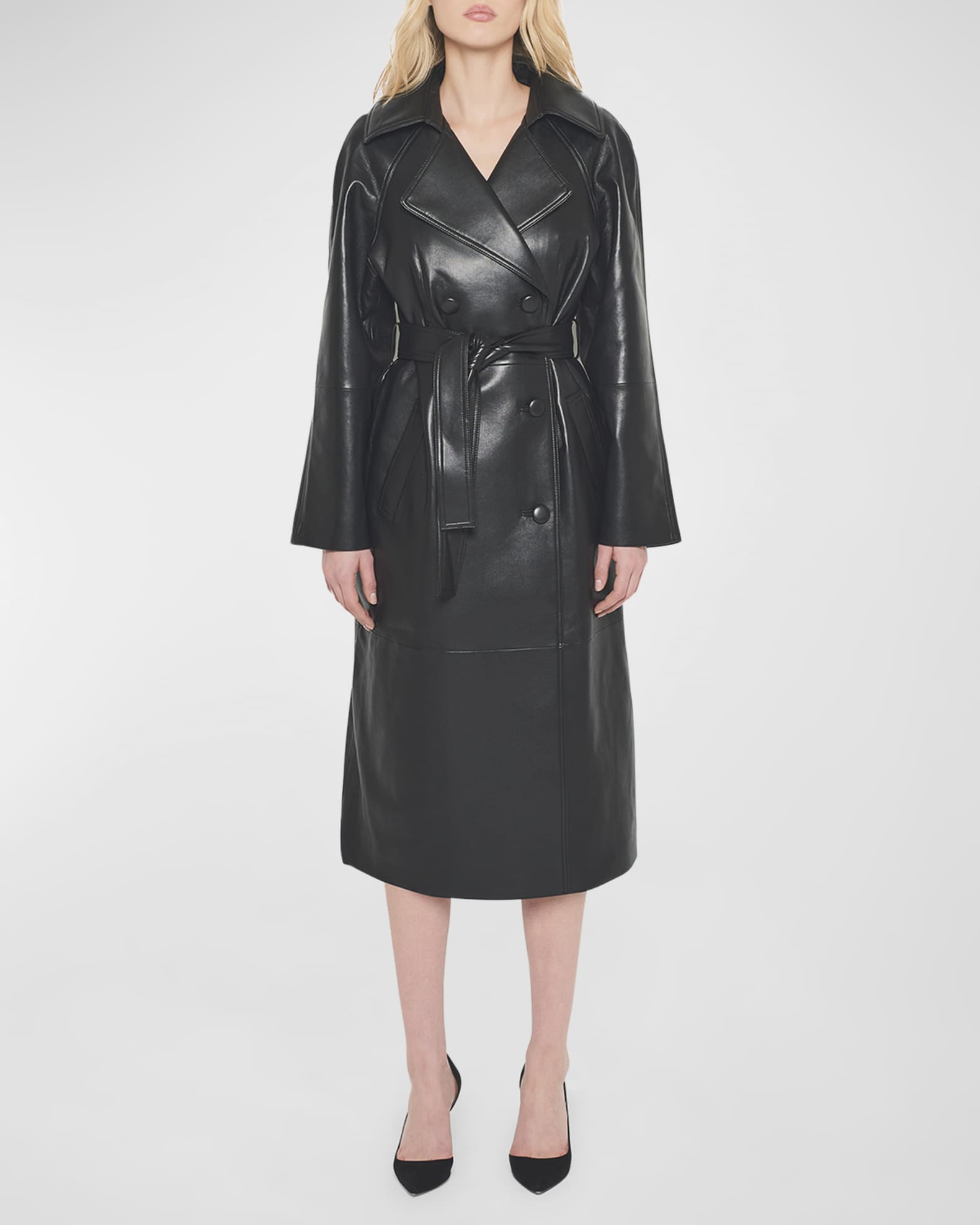 Miller Recycled Leather Trench Coat 1