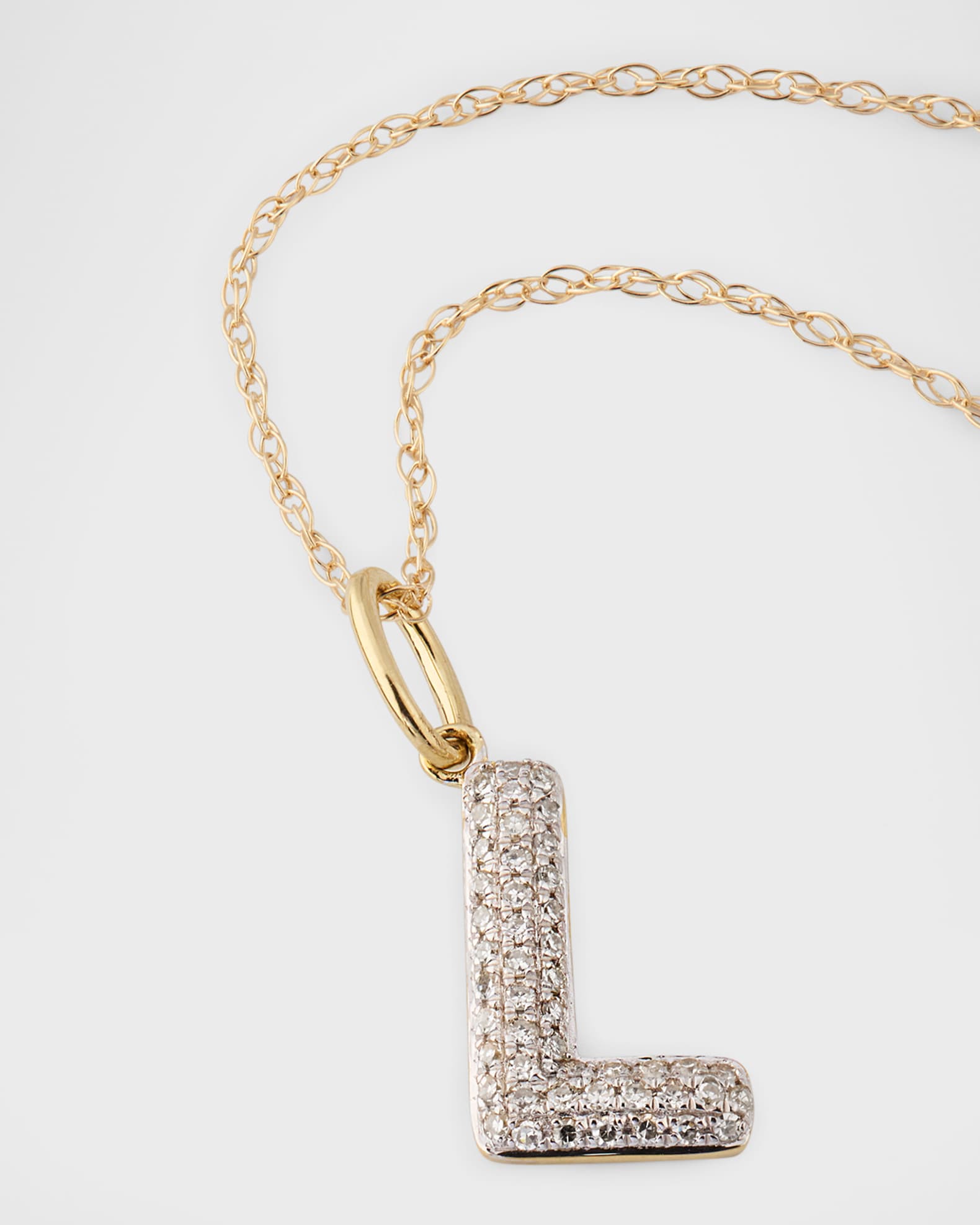Bold Diamond Pave Initial Necklace 1