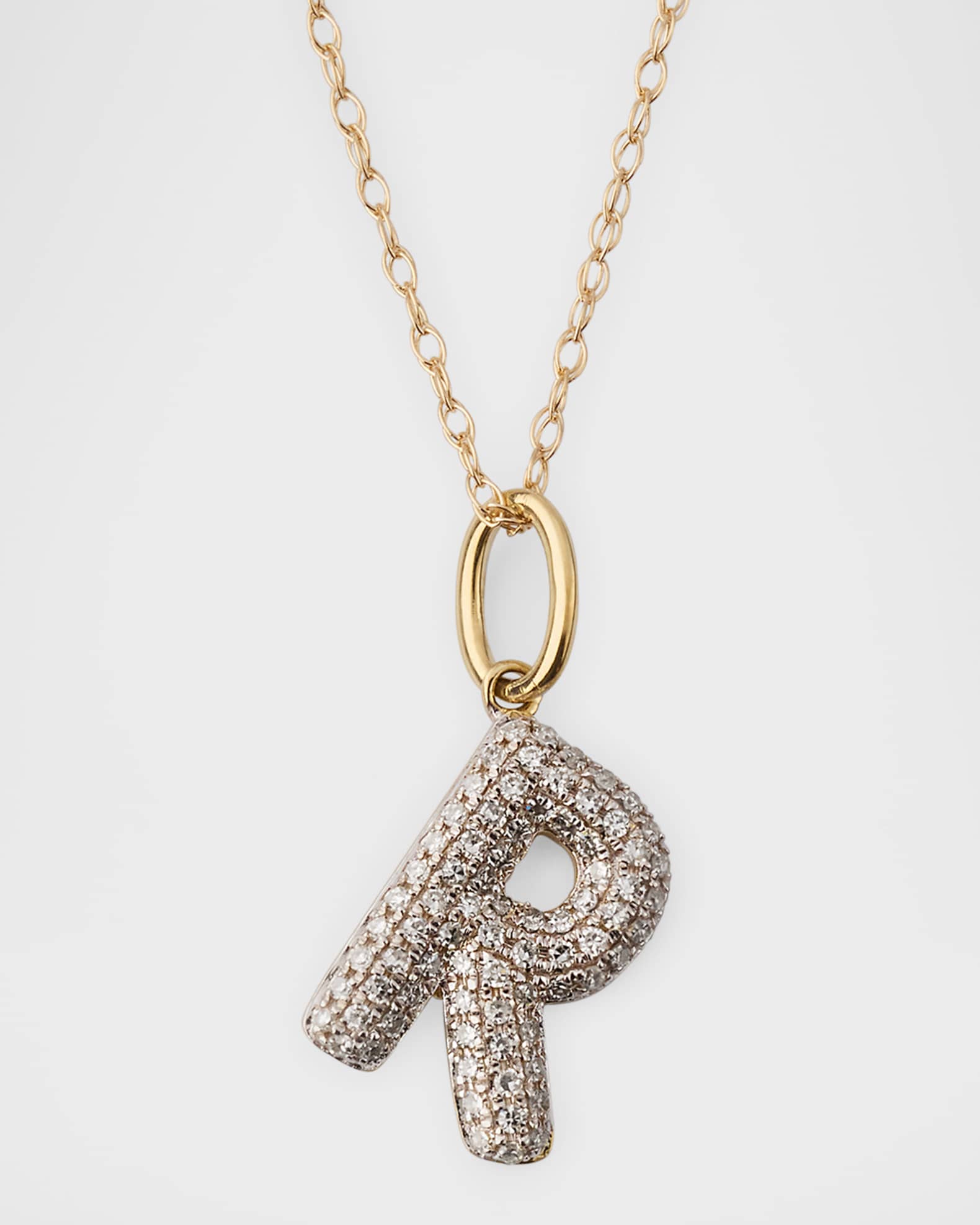 Bold Diamond Pave Initial Necklace 0
