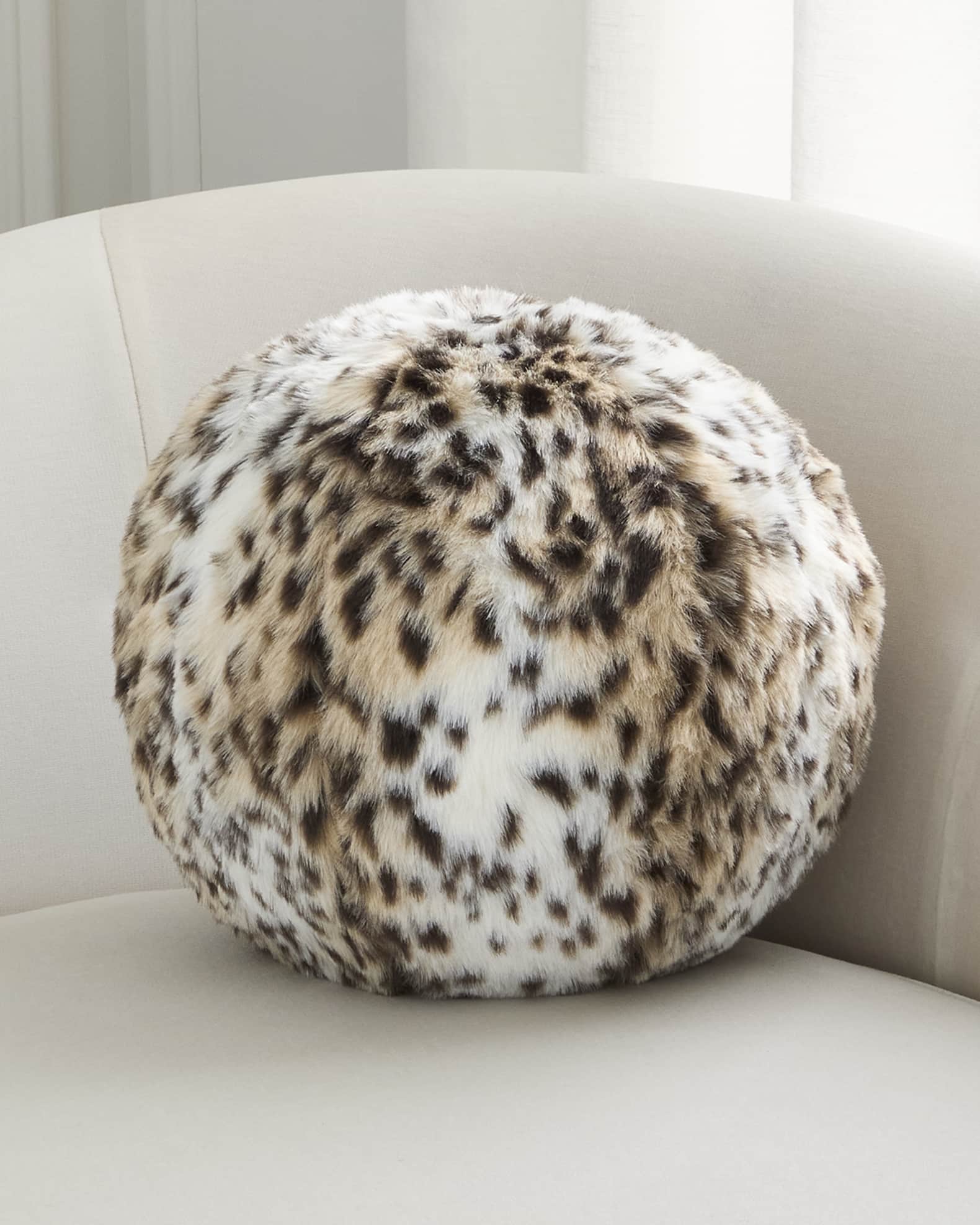 Cheetah Faux Fur Ball Pillow 0