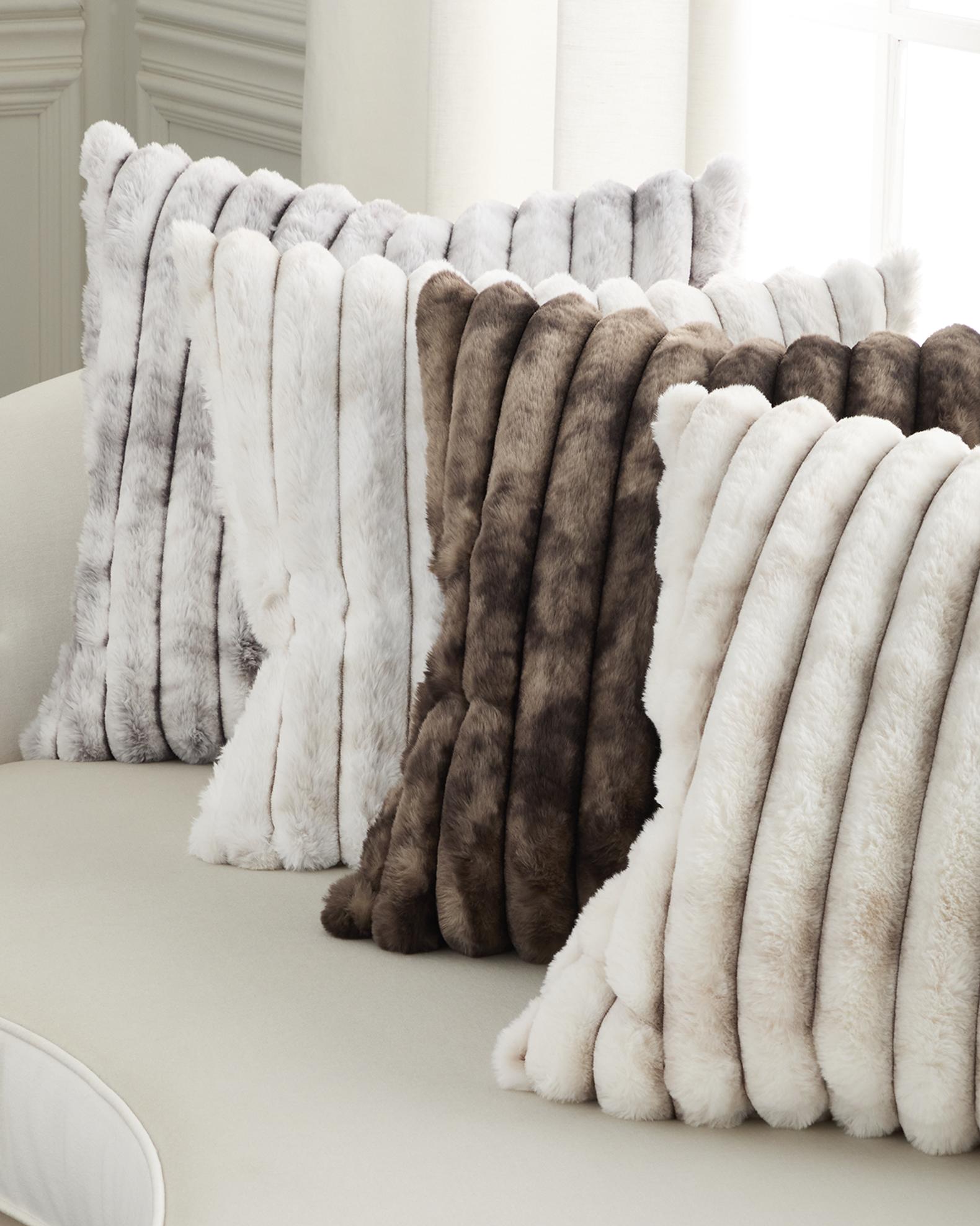 D.V. KAP Home Summit Faux Fur Decorative Pillow, 24" Square | Neiman Marcus