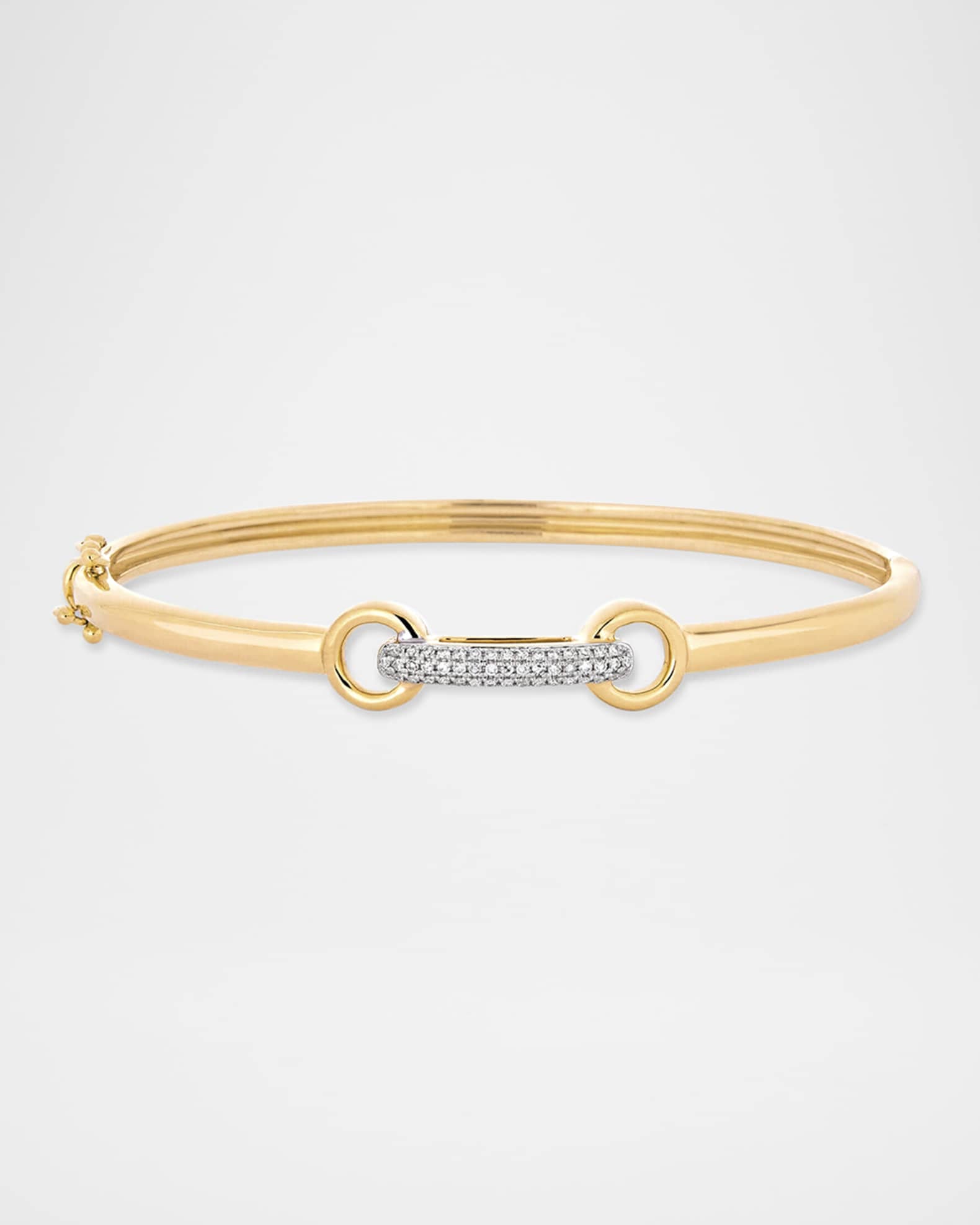 STONE AND STRAND 14K Yellow Gold Bridle Diamond Bangle Bracelet