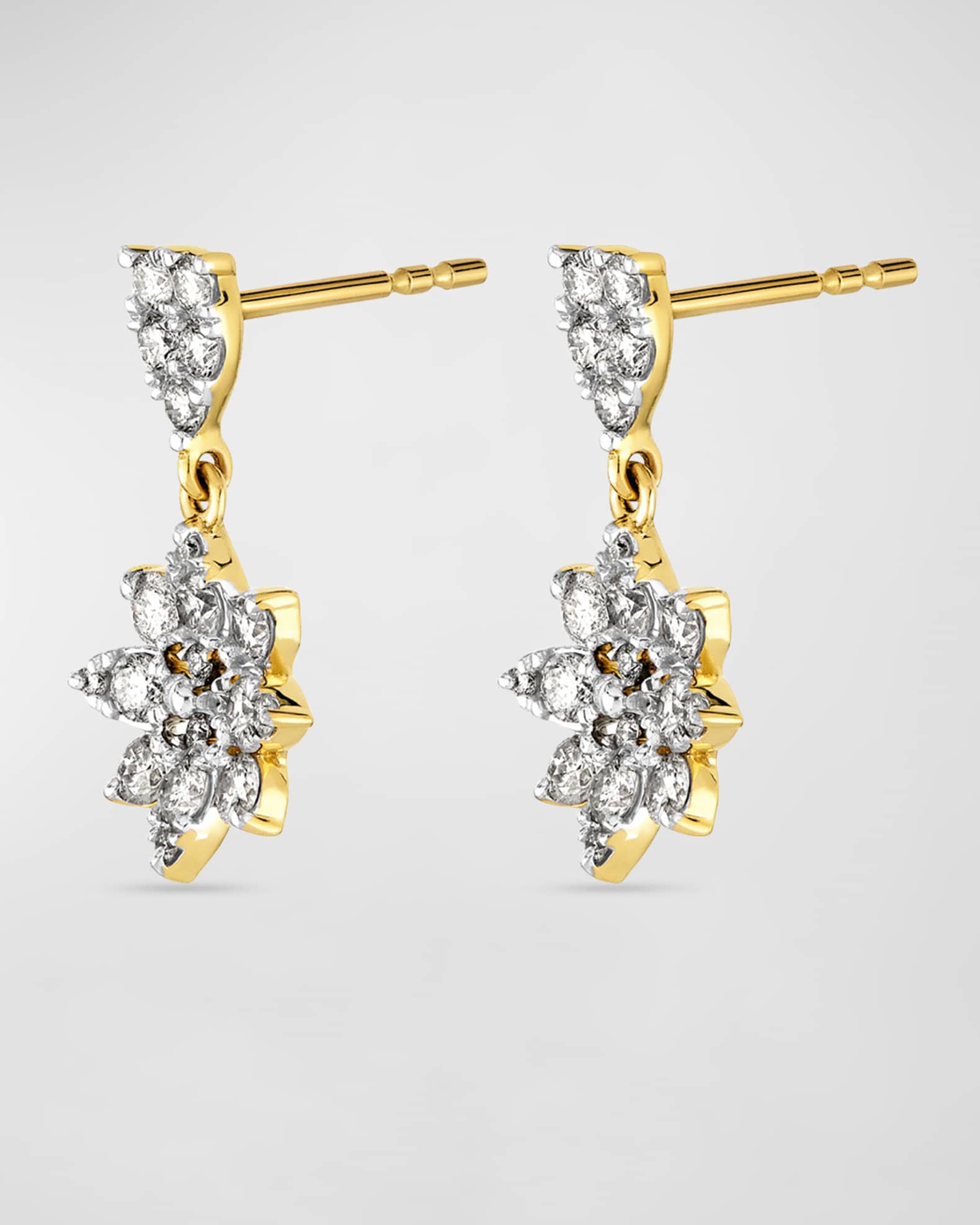 STONE AND STRAND Diamond Tea Rose Drop Earrings Neiman Marcus