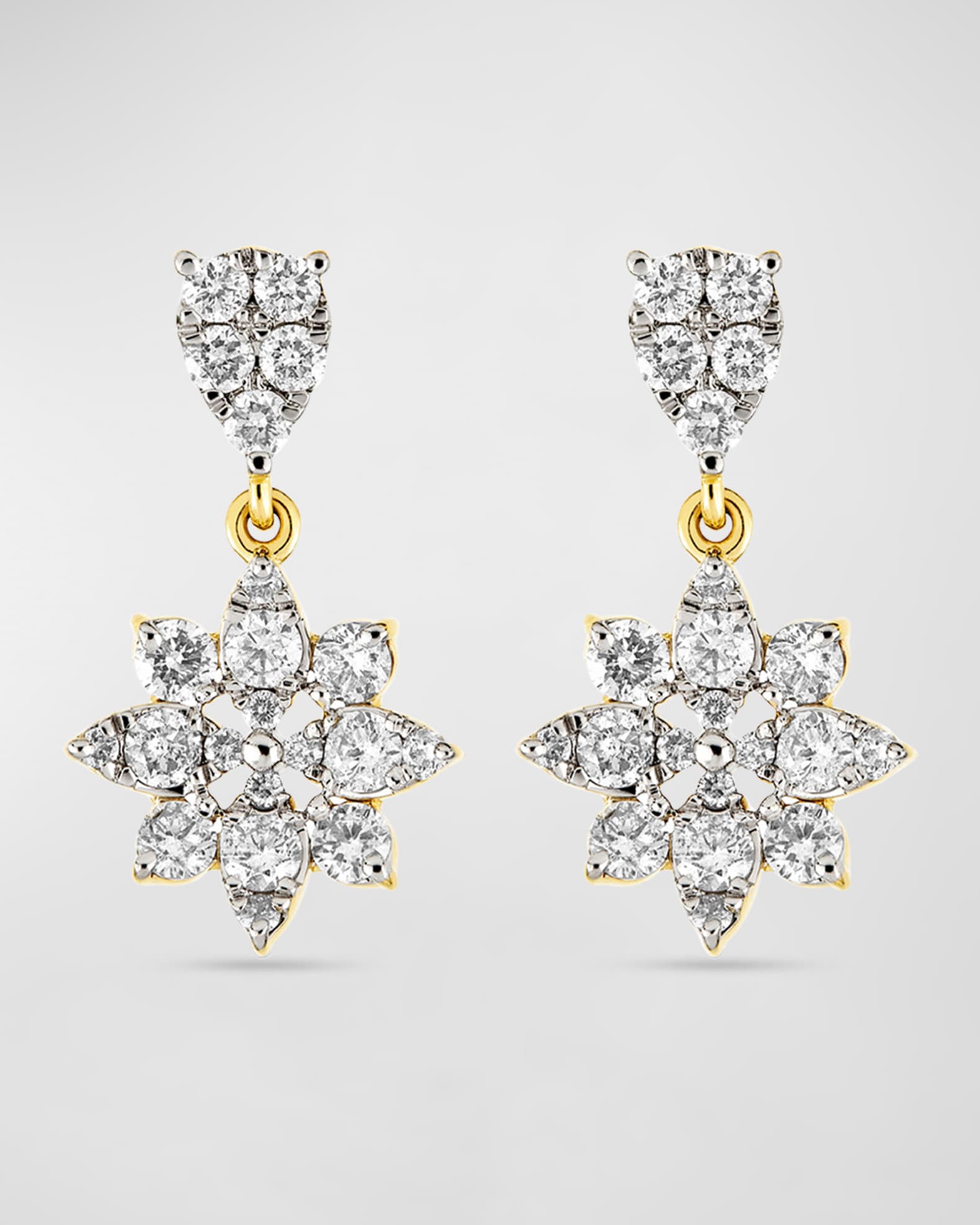 STONE AND STRAND Diamond Tea Rose Drop Earrings Neiman Marcus