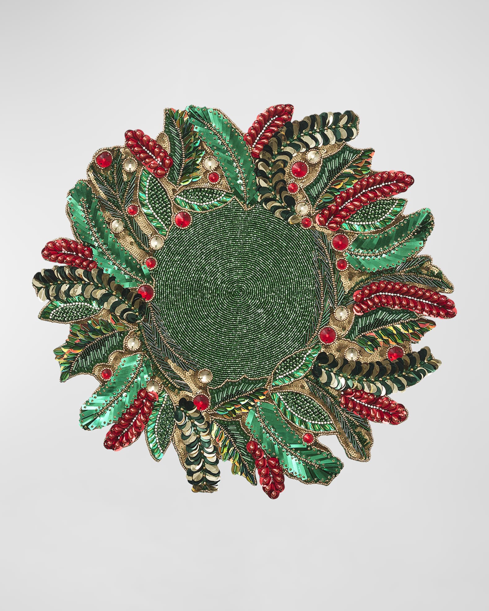 Holly and Sprig Beaded Placemat 0