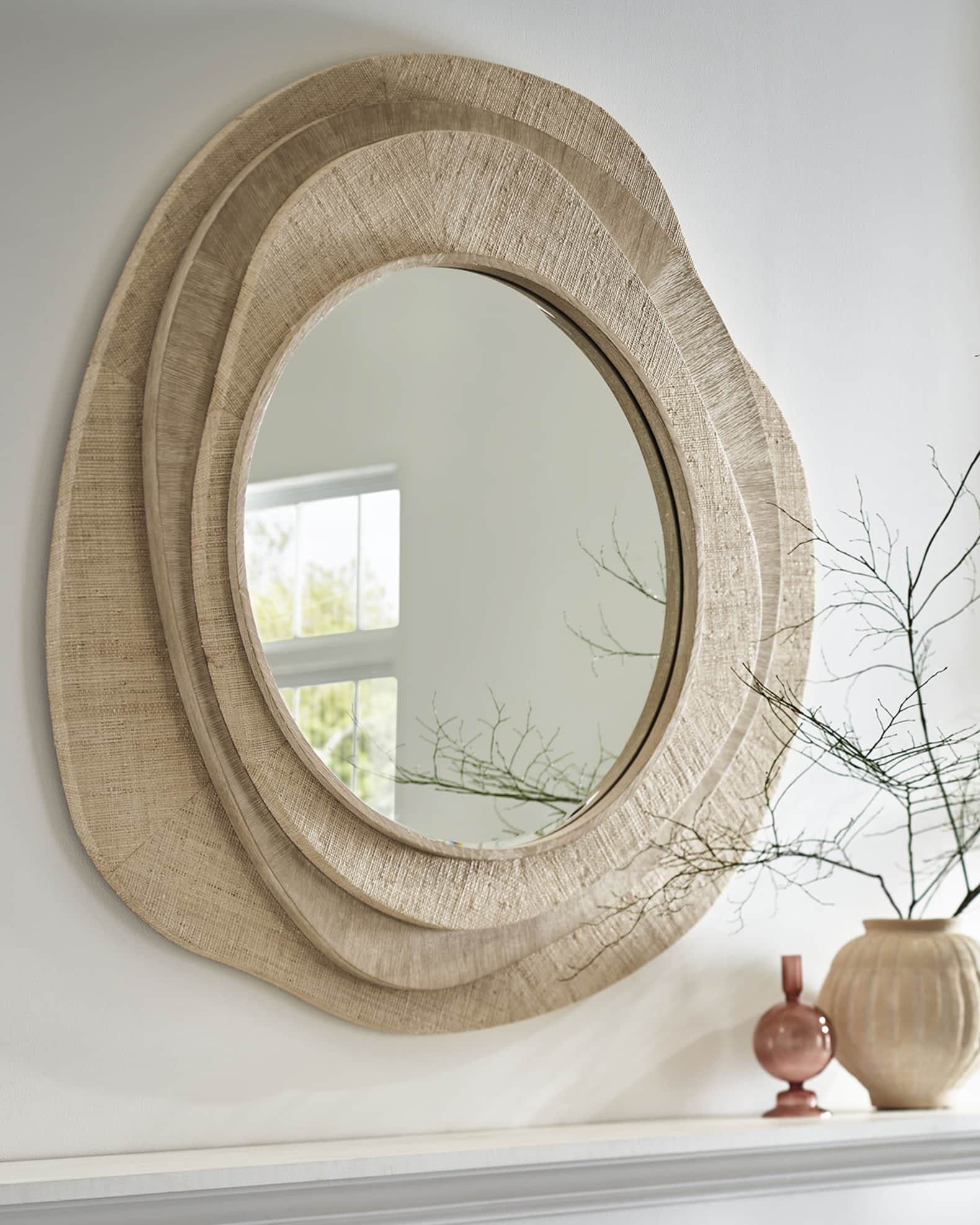 Palecek Larissa 43" Layered Wall Mirror | Neiman Marcus