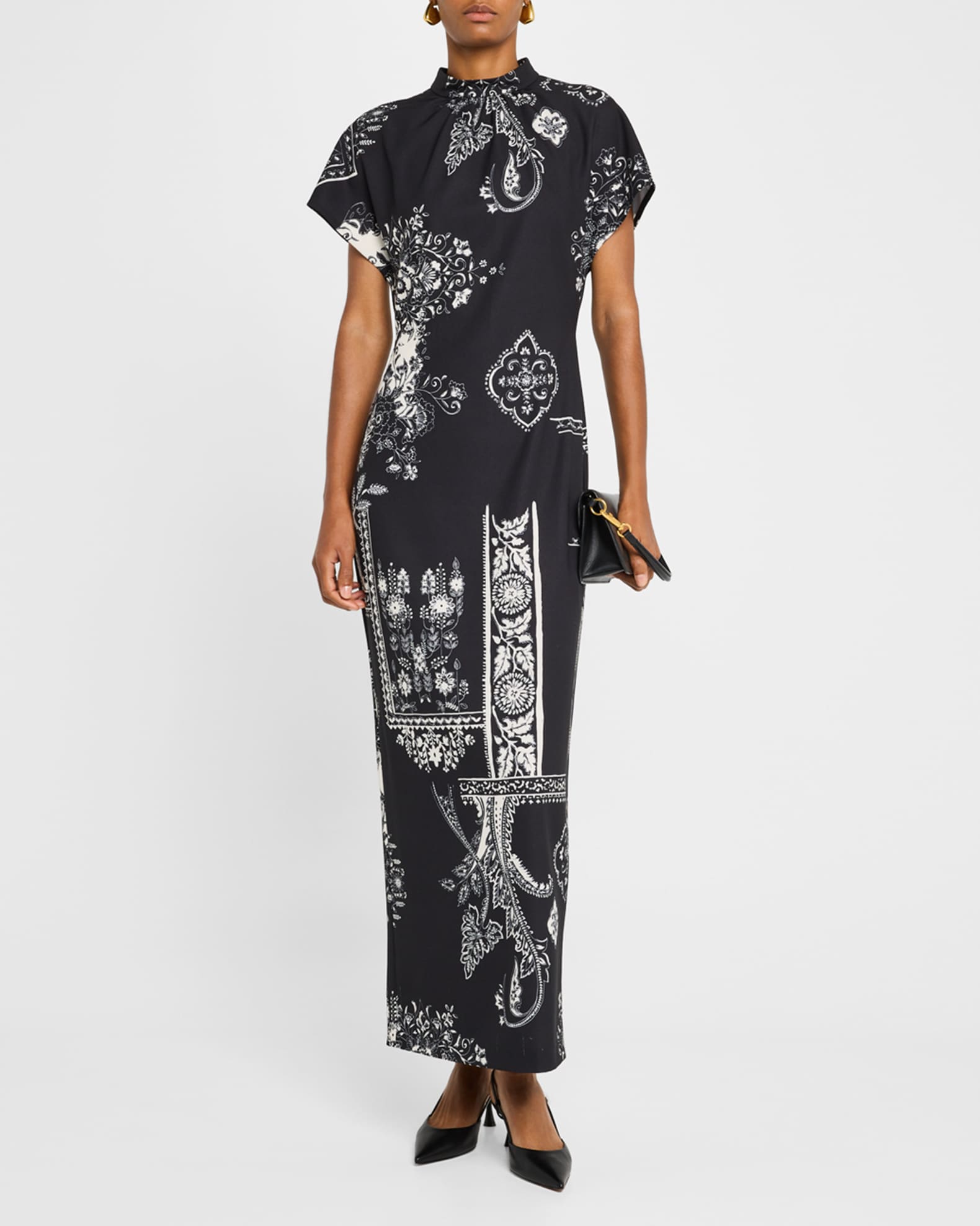 Stella Printed Short-Sleeve Maxi Dress 1
