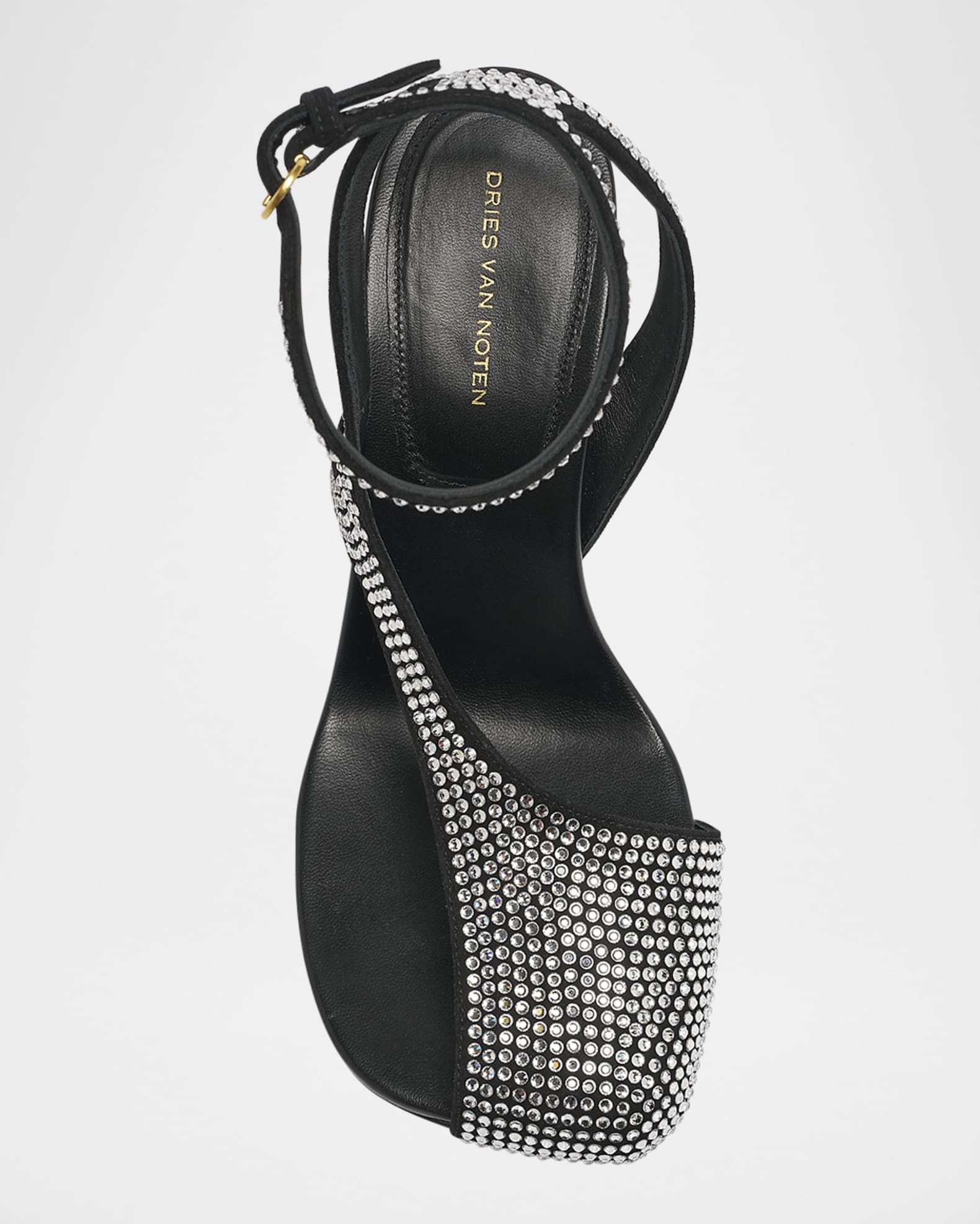 Dries Van Noten ブラック アシンメトリー ヒール Dries Van Noten Virgo Rhinestone Asymmetrical Sandals