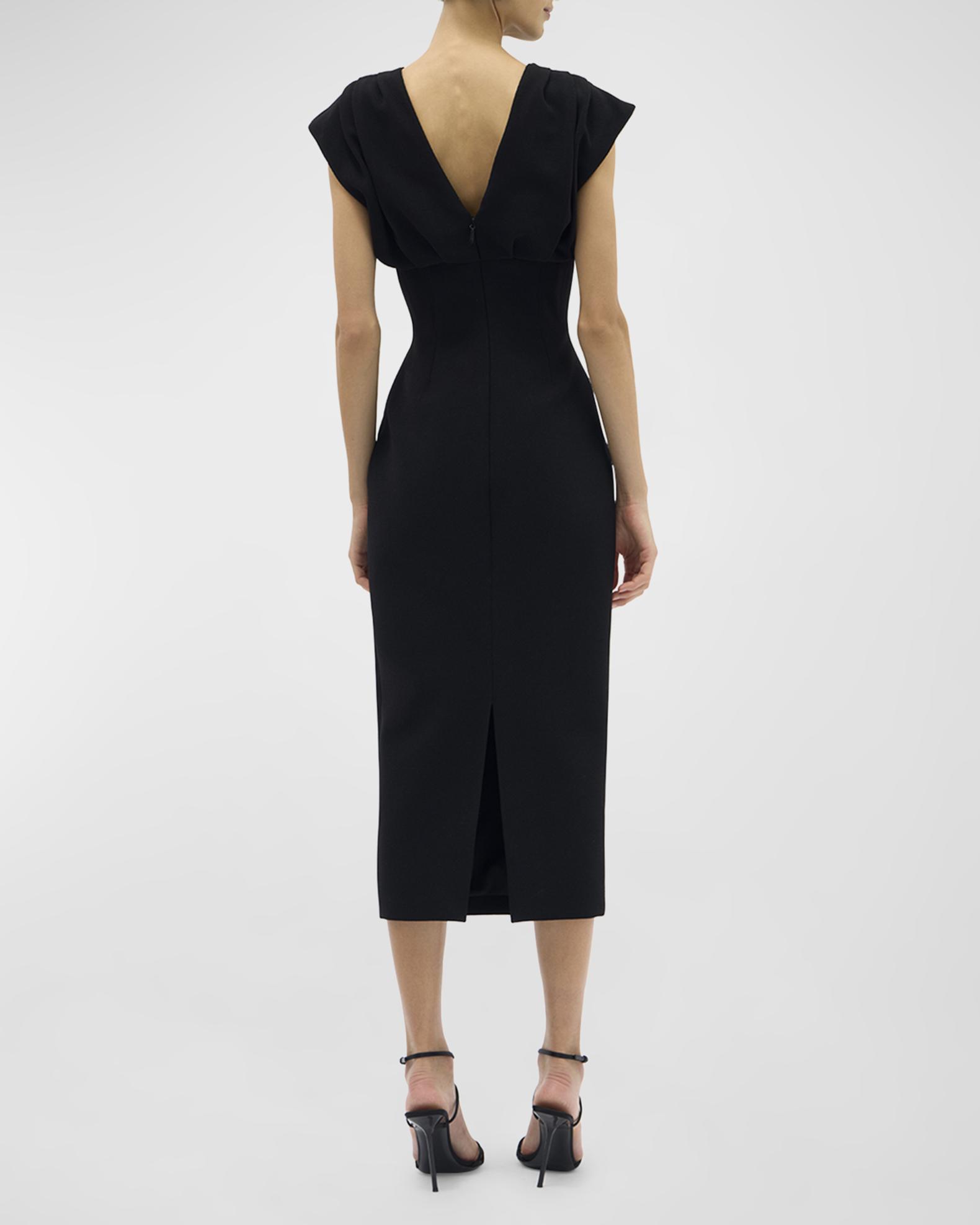Rachel Gilbert Maggie Draped Empire-Waist Sleeveless Midi Dress ...
