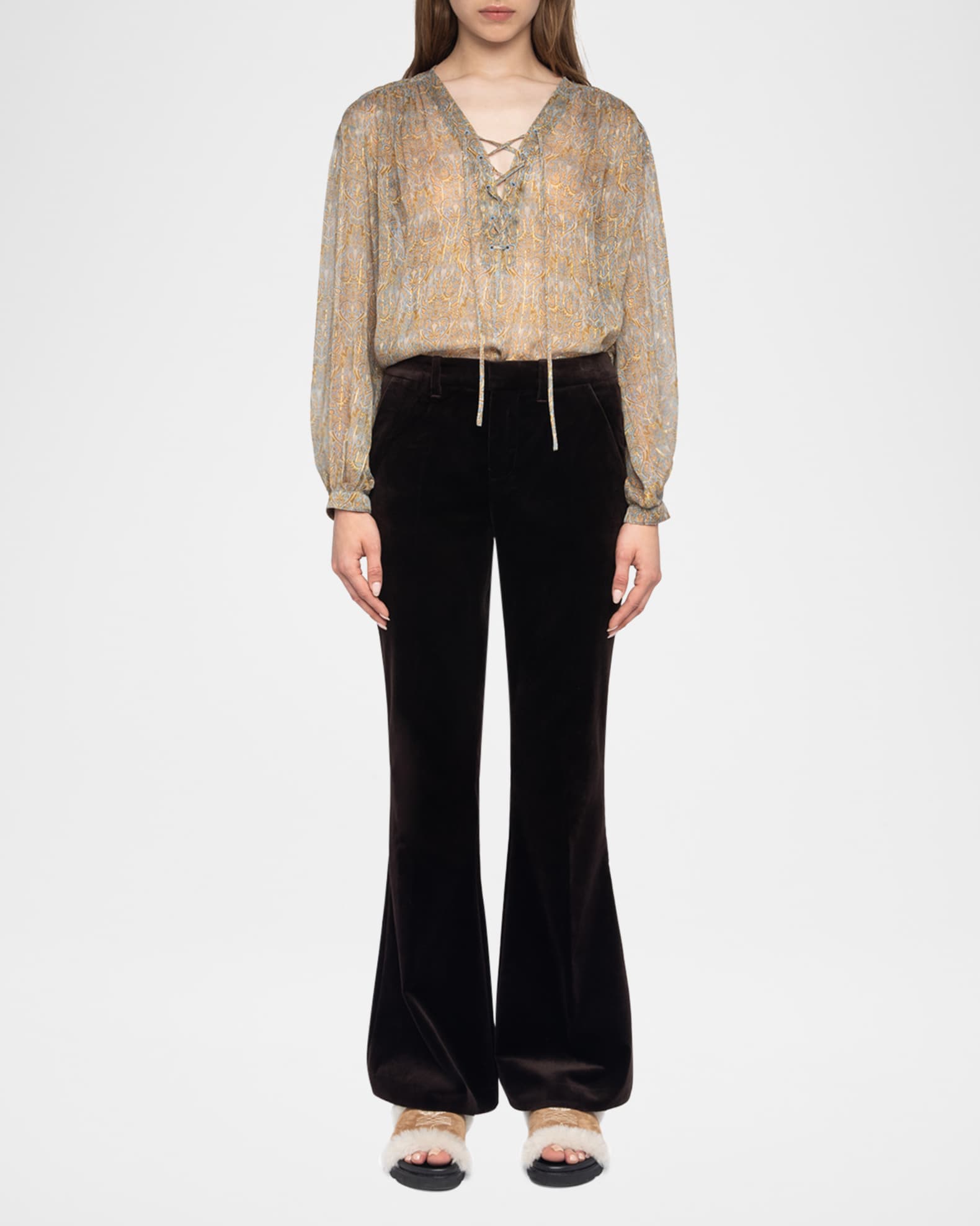 Prevy Velvet Flare Pants 1