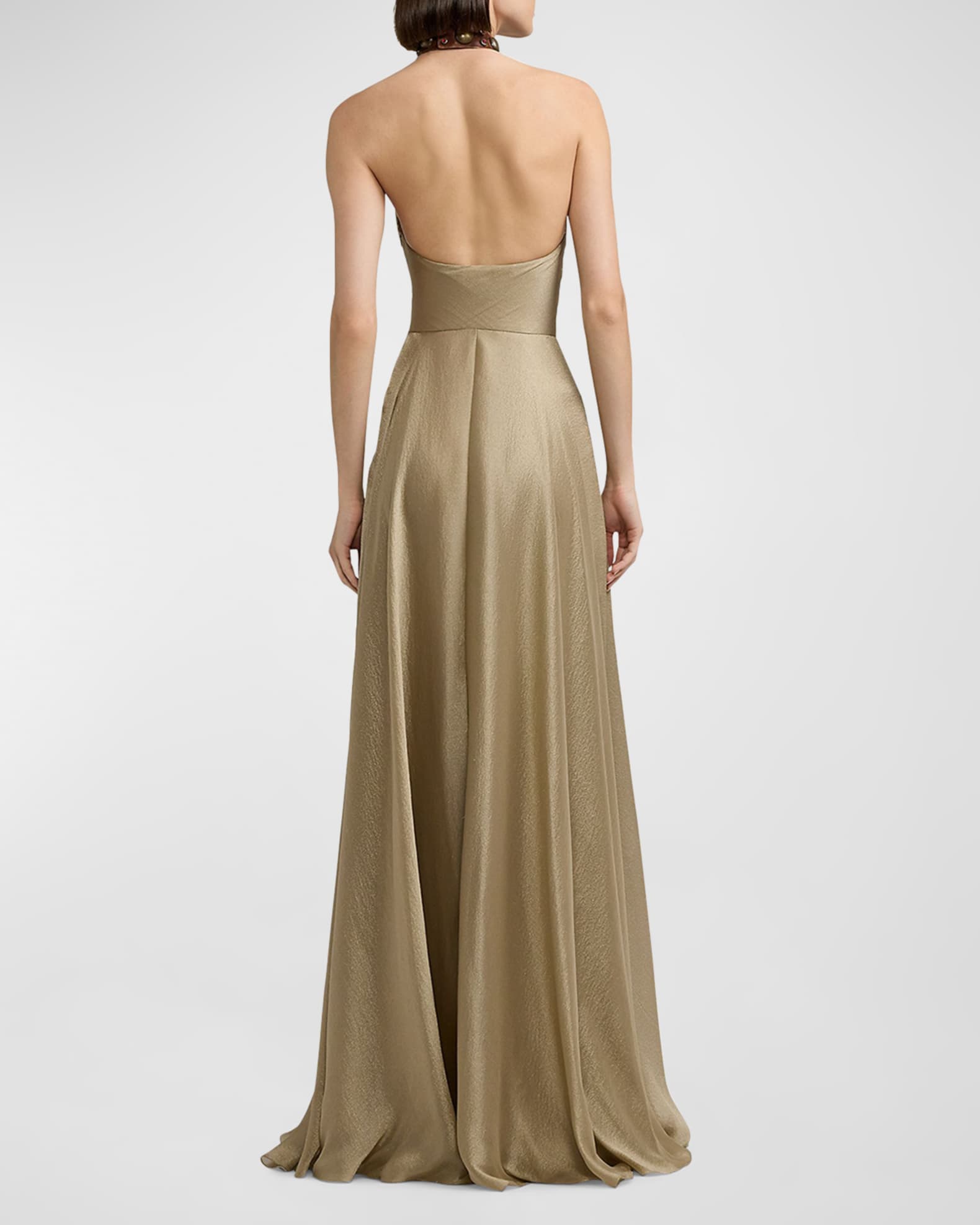 Ralph lauren gold evening dress new arrivals