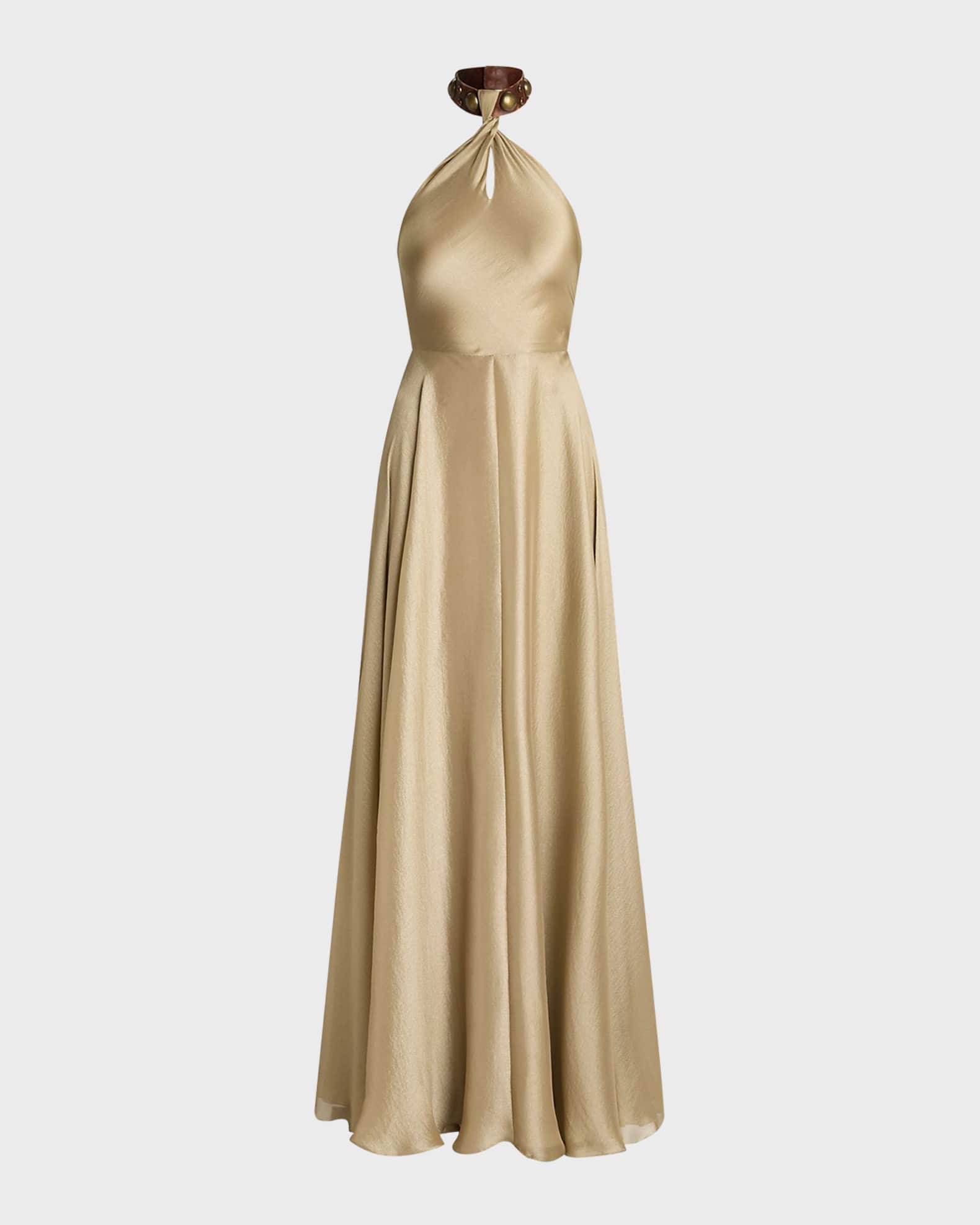 Sherri Metallic Gauze Evening Dress