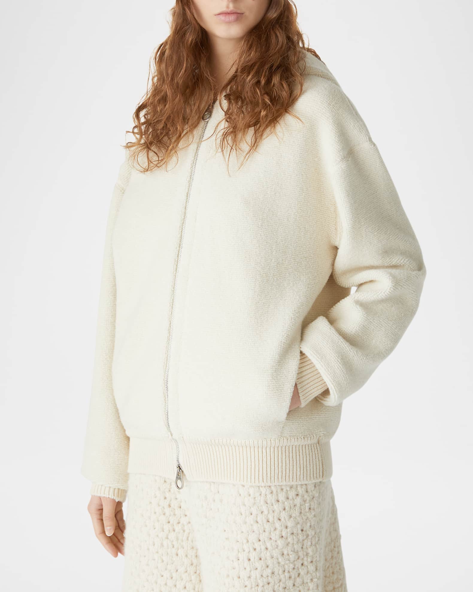 【★大感謝セール】 Piana Loro Cocooning Jacket Zip Hooded Cashmere Ottoman トップス