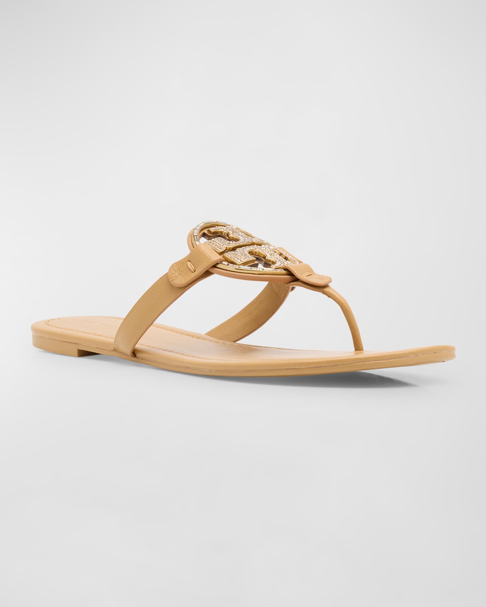 Tory burch miller medallion leather flat thong top