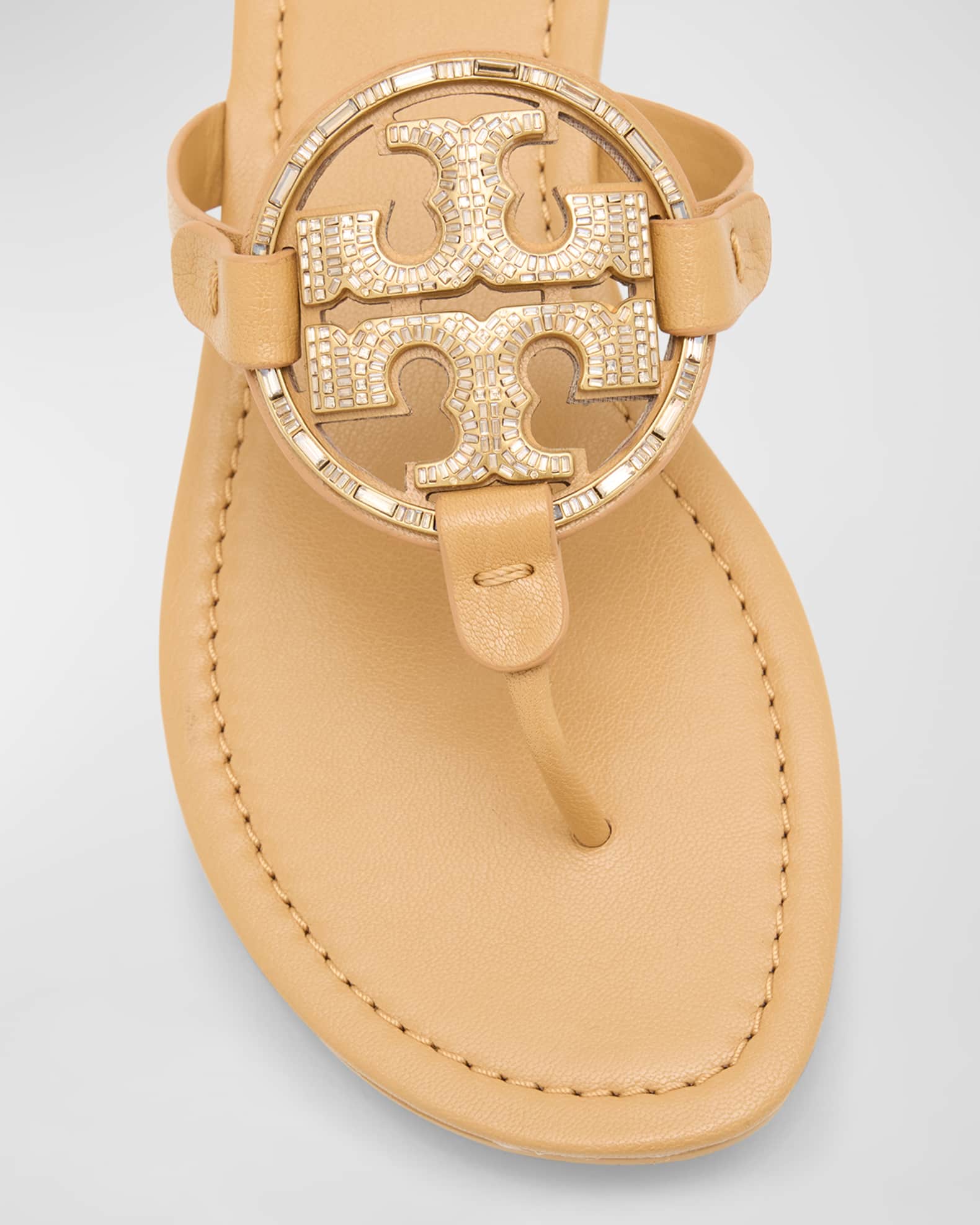 Miller medallion leather flat thong on sale