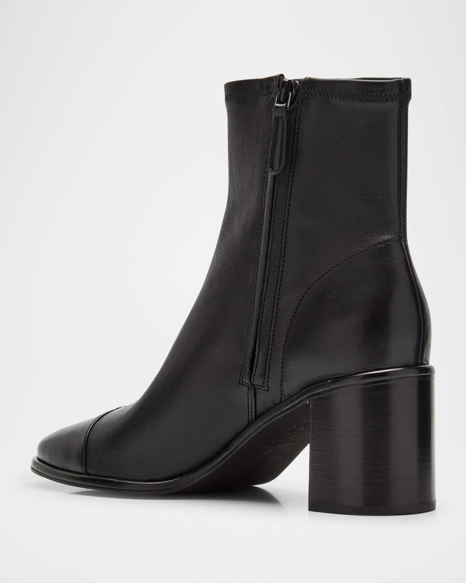 Tory Burch Leather Cap-Toe Ankle Boots | Neiman Marcus