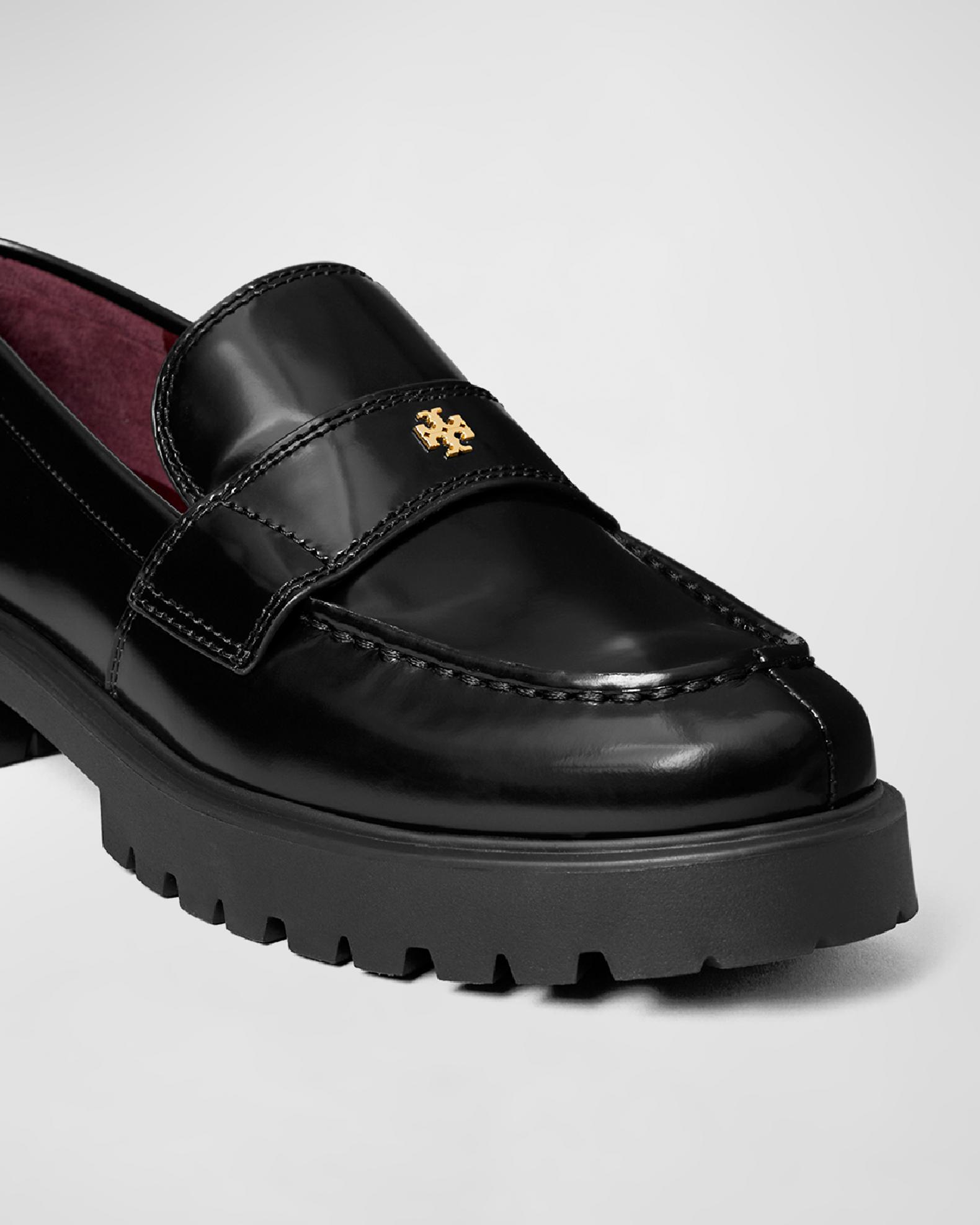 Tory Burch Lila Black & Cheetah Leather Loafers Tory Burch Black Leather Jessa Loafer Mules | Harrods US main image 2