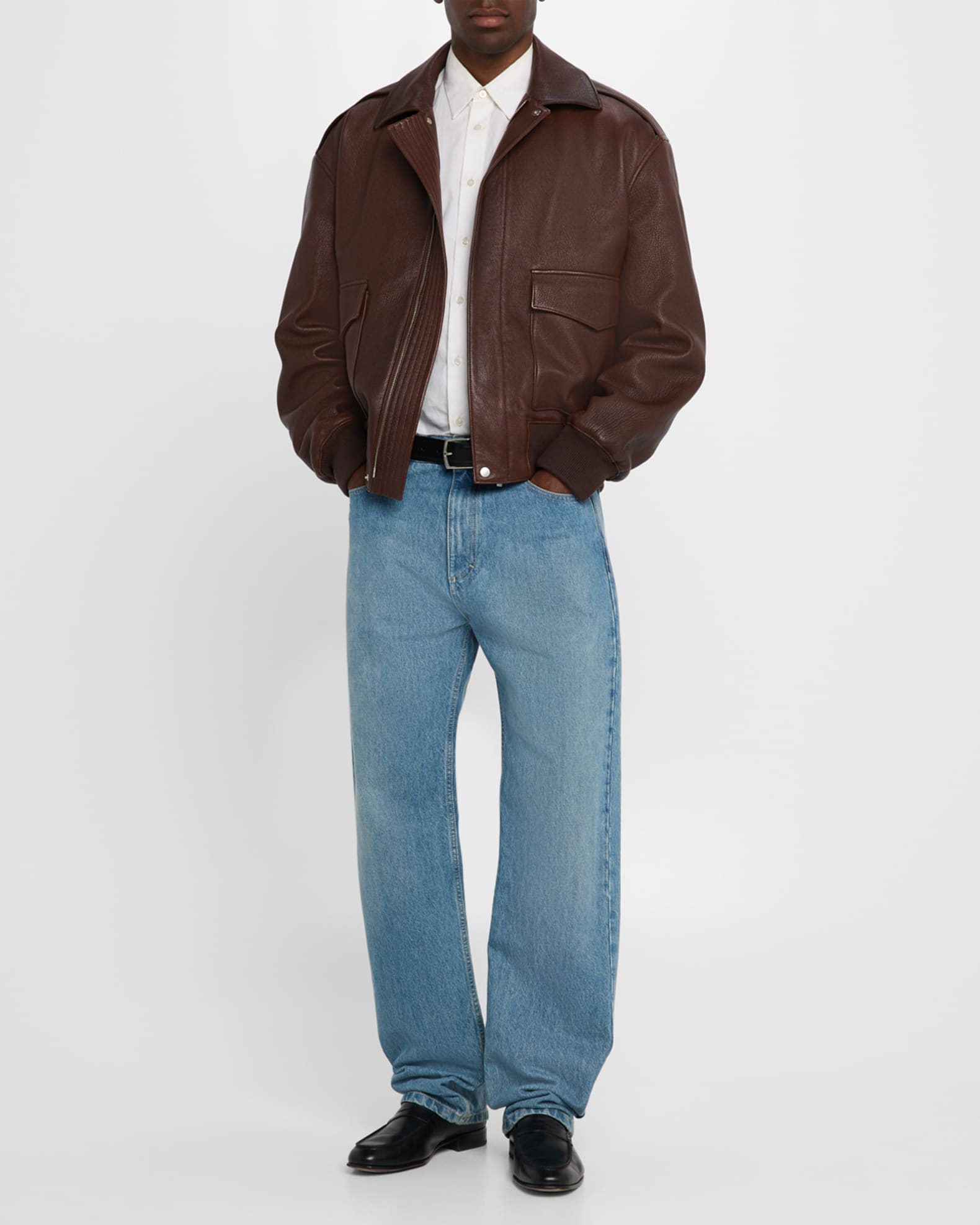 Men's Leather Blouson Jacket 1