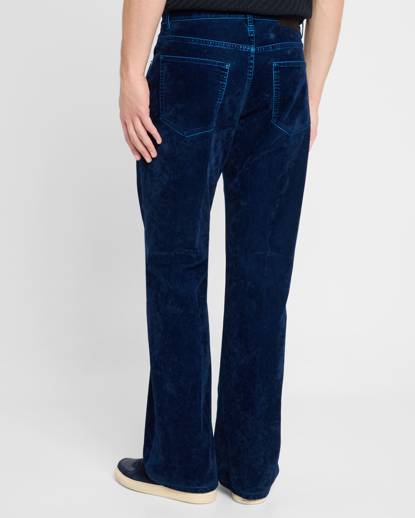 Men's Flocked Velvet Denim Jeans 1