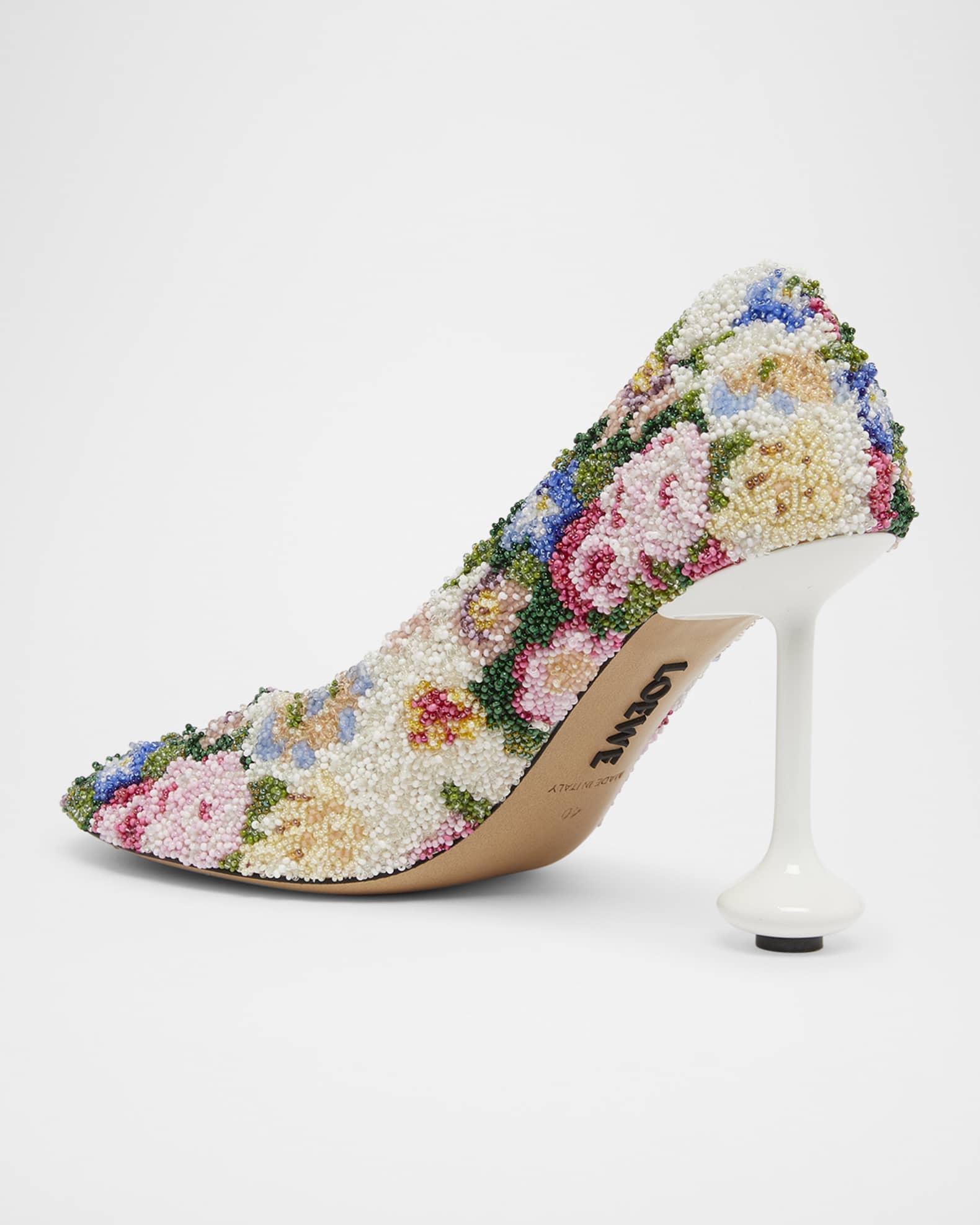 Loewe Toy Floral Beaded Pumps | Neiman Marcus