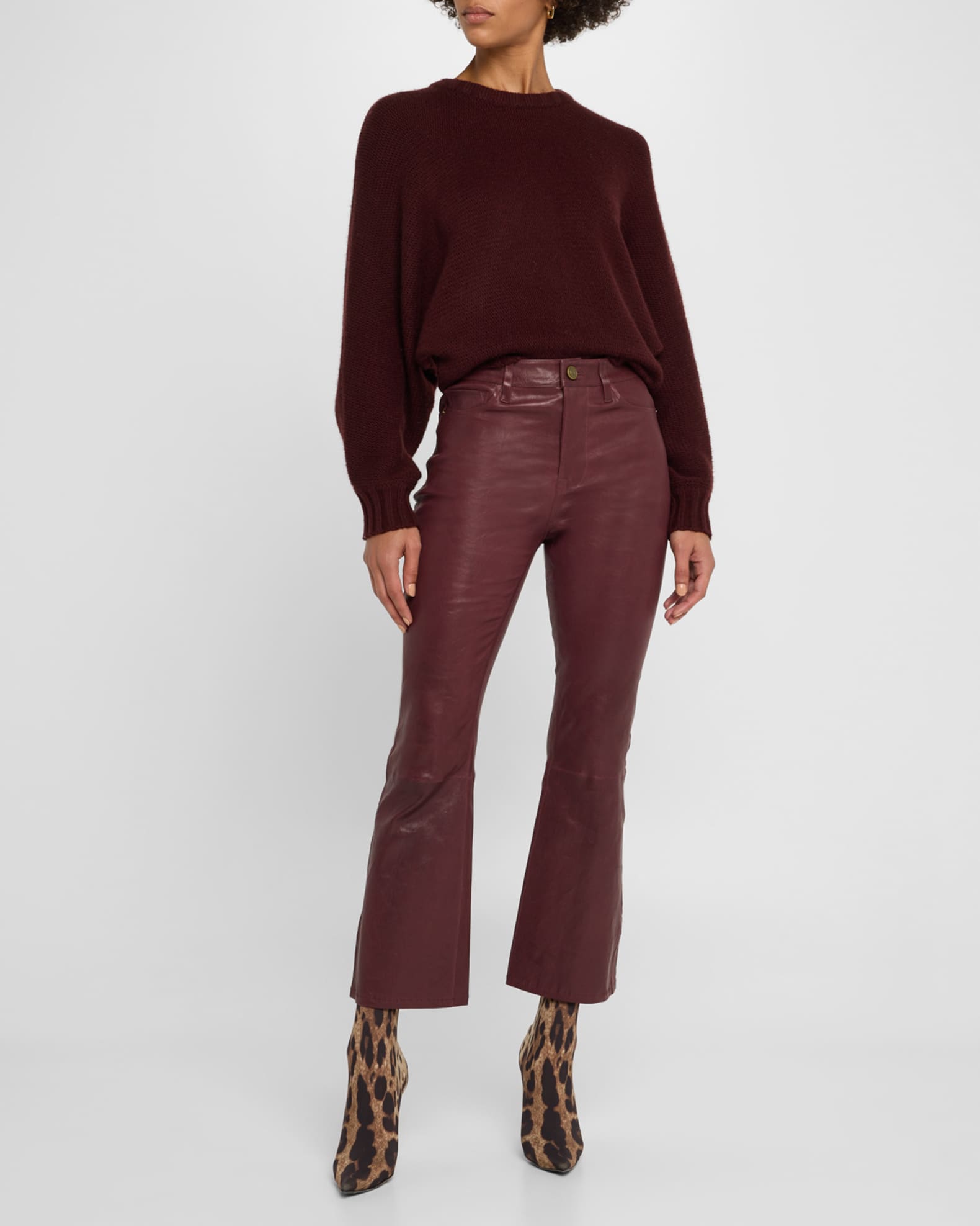 Le Crop Mini Boot Leather Pants