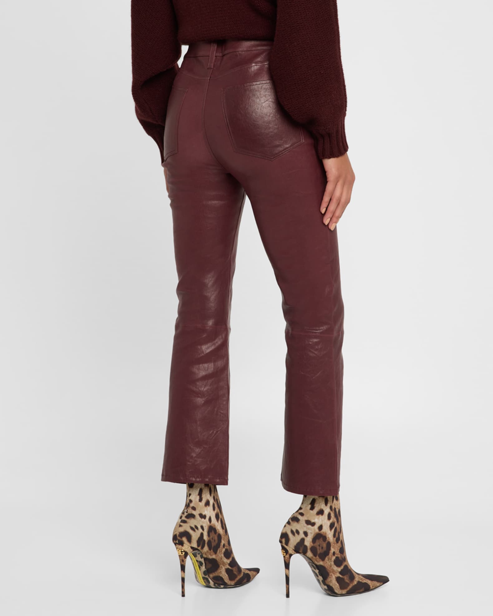 Le Crop Mini Boot Leather Pants