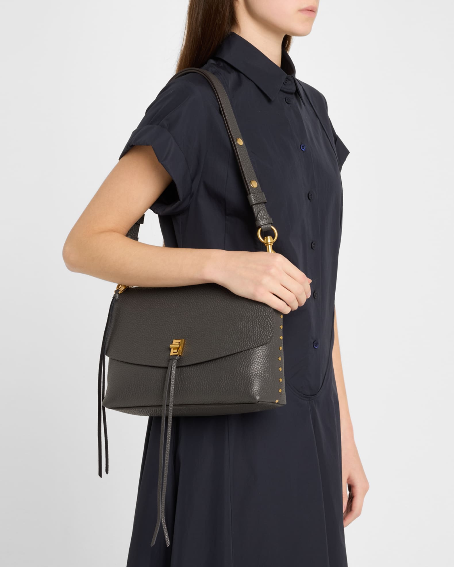 Darren Zip Leather Shoulder Bag 1