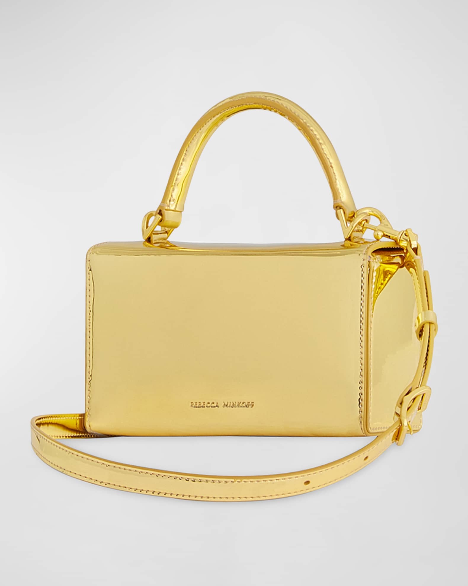 Rebecca Minkoff G Mini Flap Metallic Leather Crossbody Bag