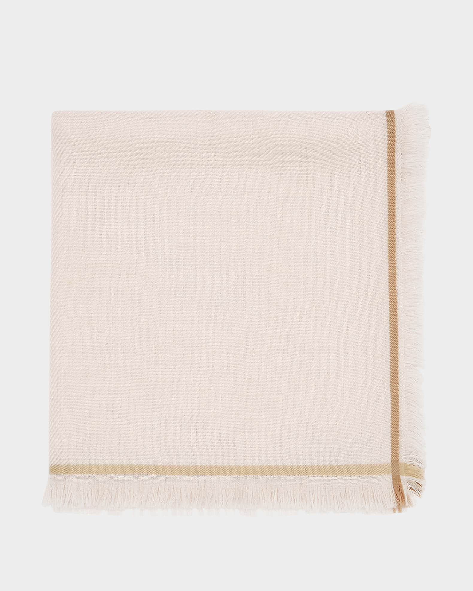 Cashmere Striped Trim Scarf 0