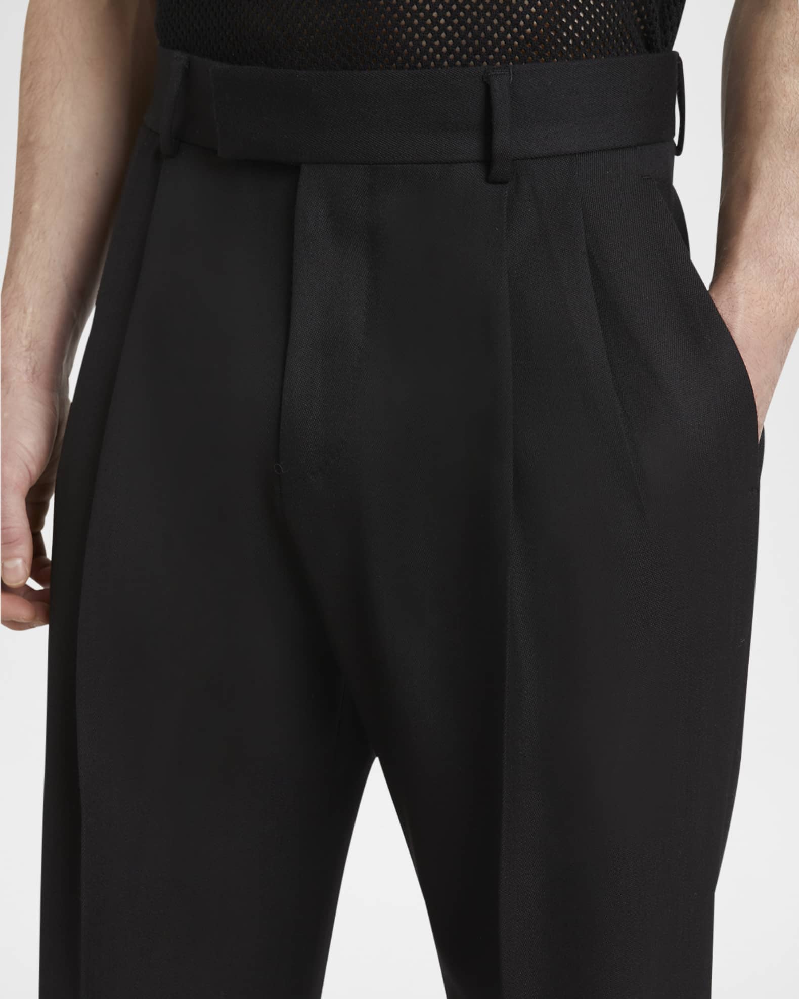 【送料&関税込】AMIRI Double Pleated Trousers Amiri Men's Double-Pleated Gabardine Pants | Neiman Marcus