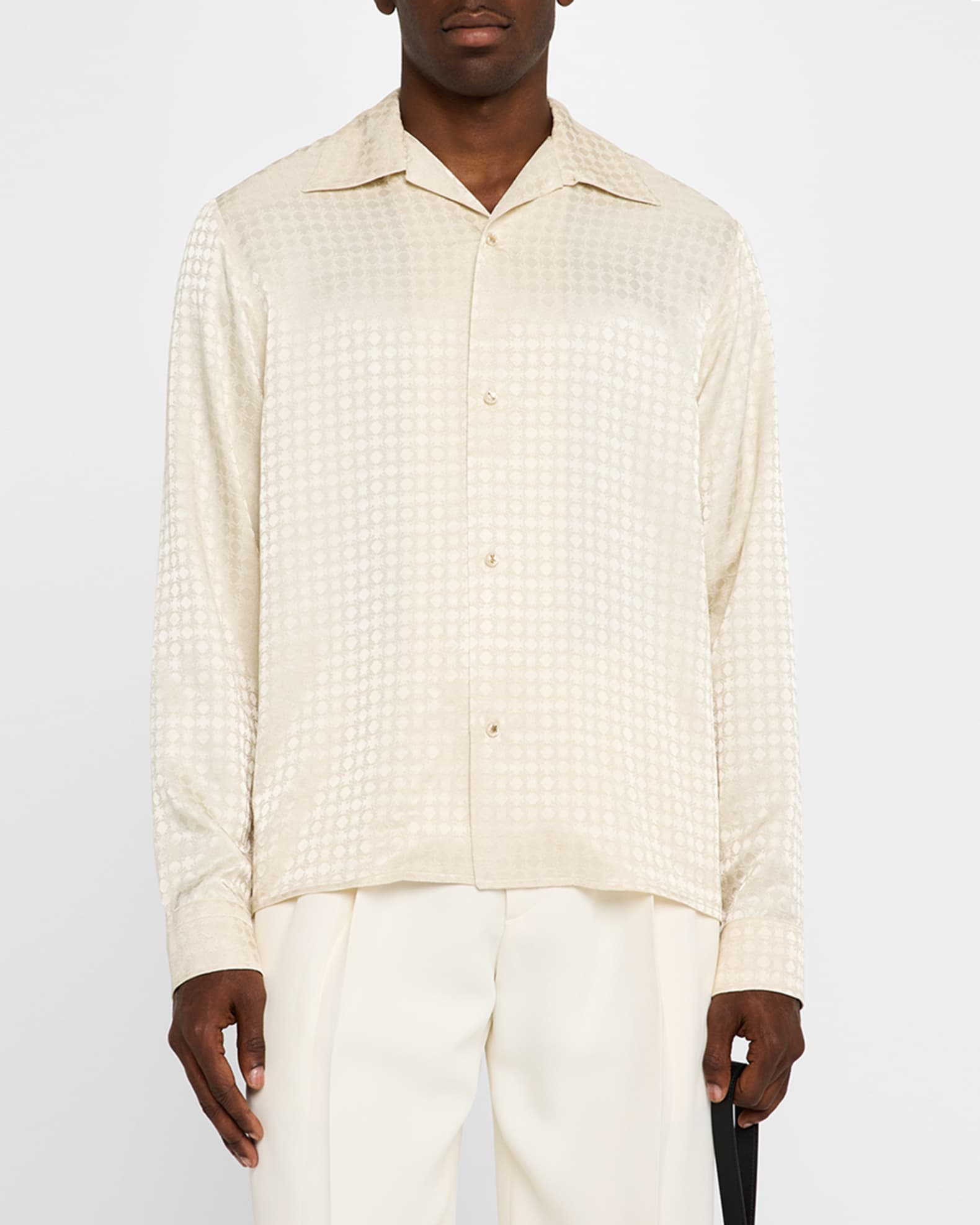 Tシャツ・カットソー AMIRI MA QUAD JACQUARD CAMP SHIRT (AMSTCA1070 ALABASTER) AMIRI MA Quad Jacquard Camp Shirt | Nordstrom