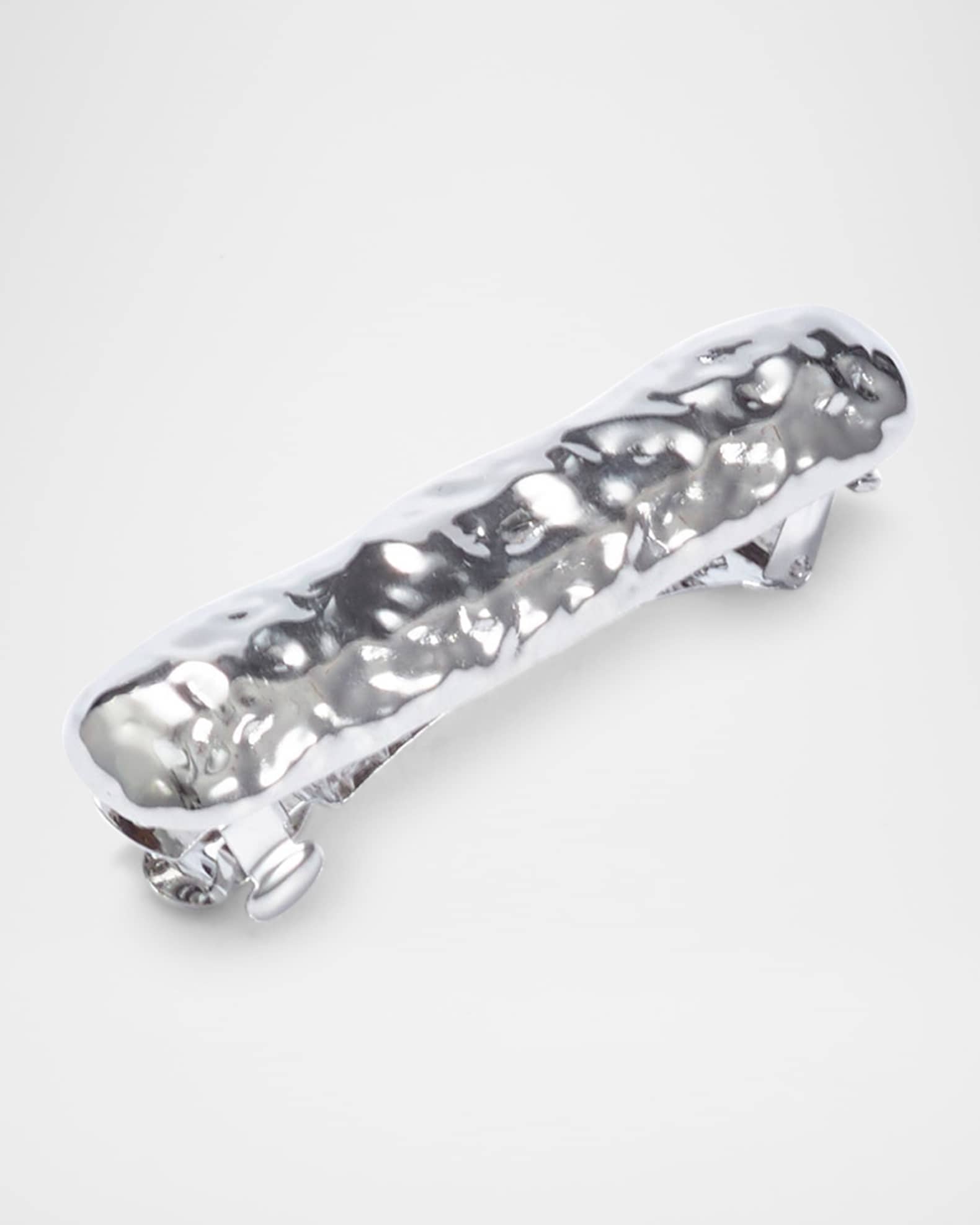Hammered Brass Bar Barrette  0