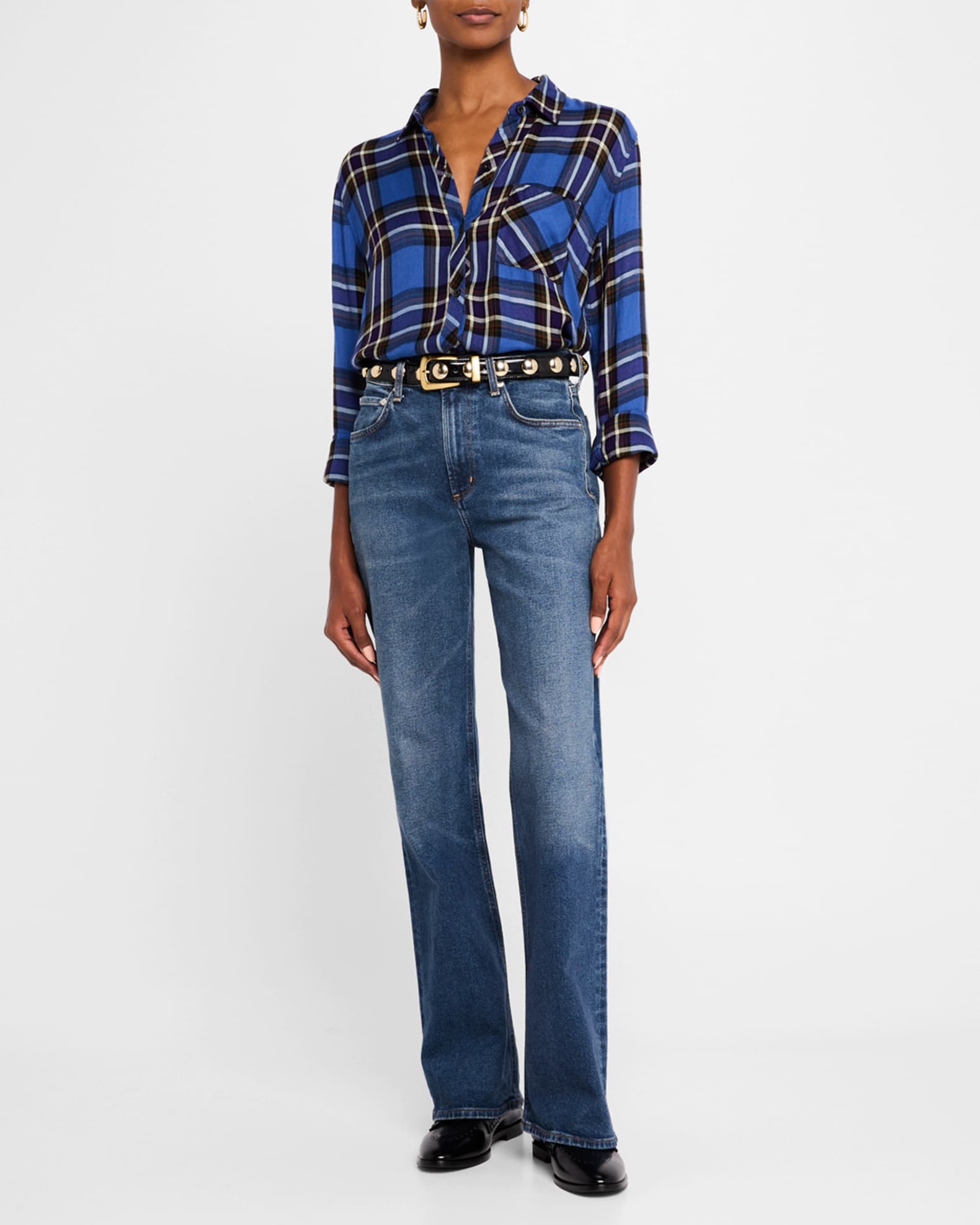 Hunter Plaid Button-Front Shirt  1
