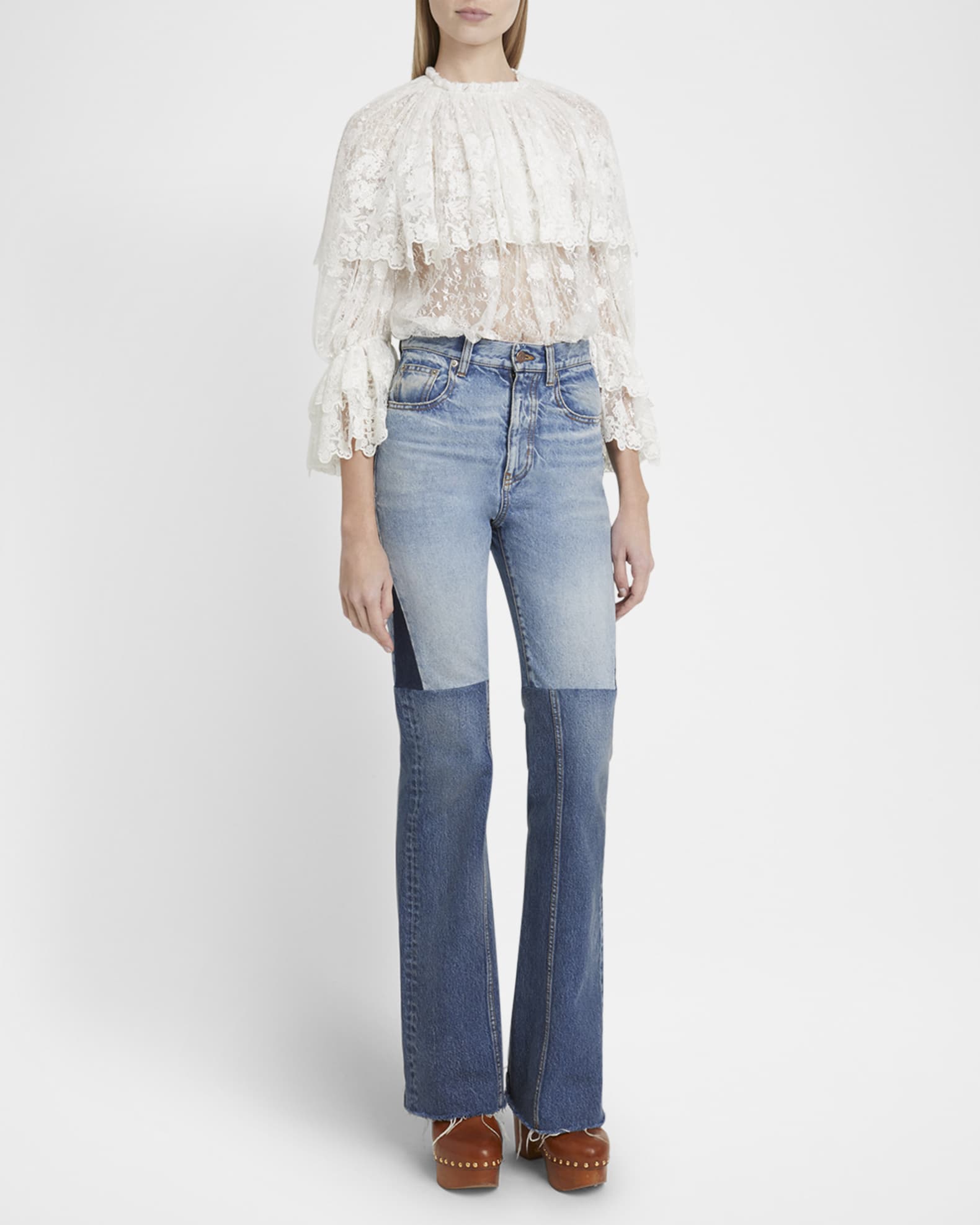 Ruffled Floral Lace Top