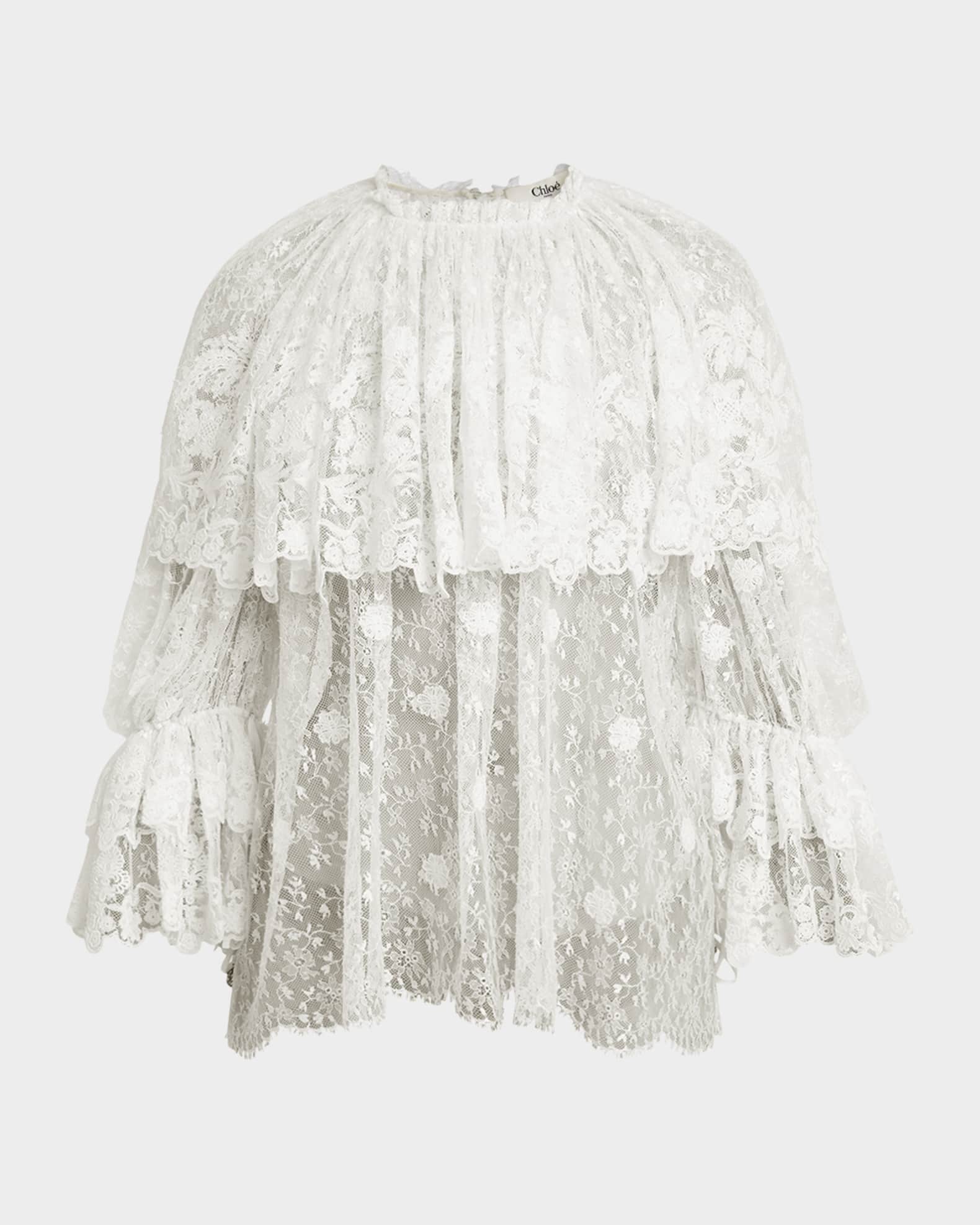 Herlipto】Floral Lace Ruffled Topの通販 by ブランド古着の