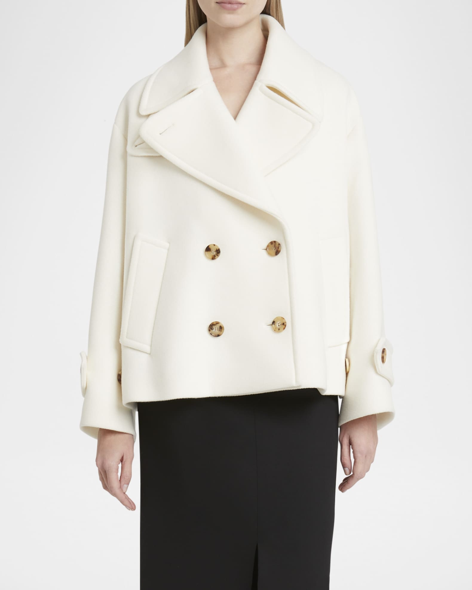 White wool pea coat womens new arrivals
