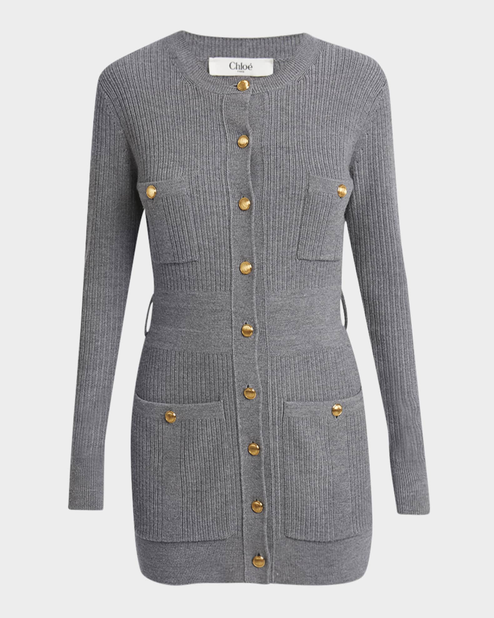 SEE BY CHLOE Shoulder Strap Stripe Knit Cardigan Size 38(K