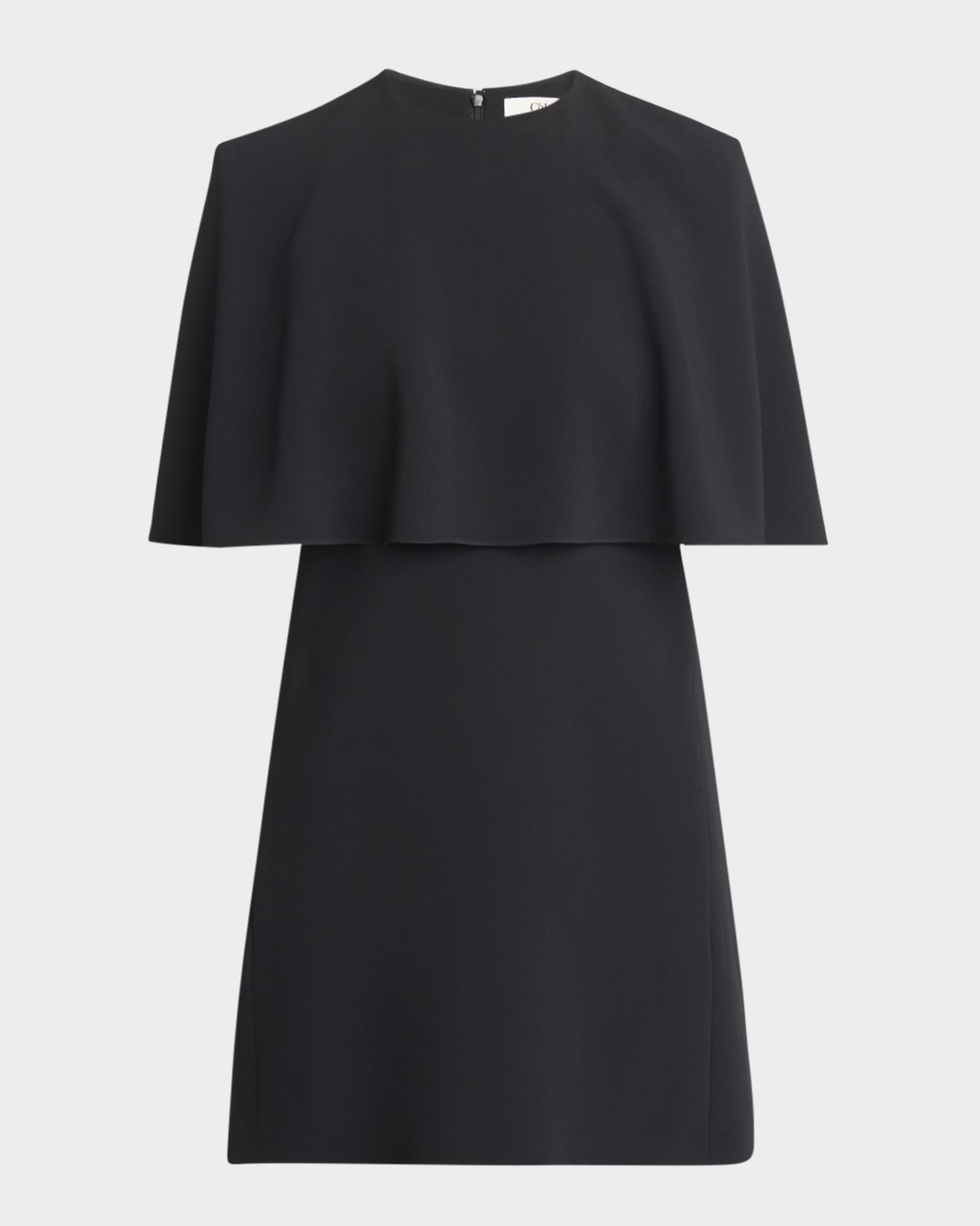 Capelet Crepe Mini Dress 0